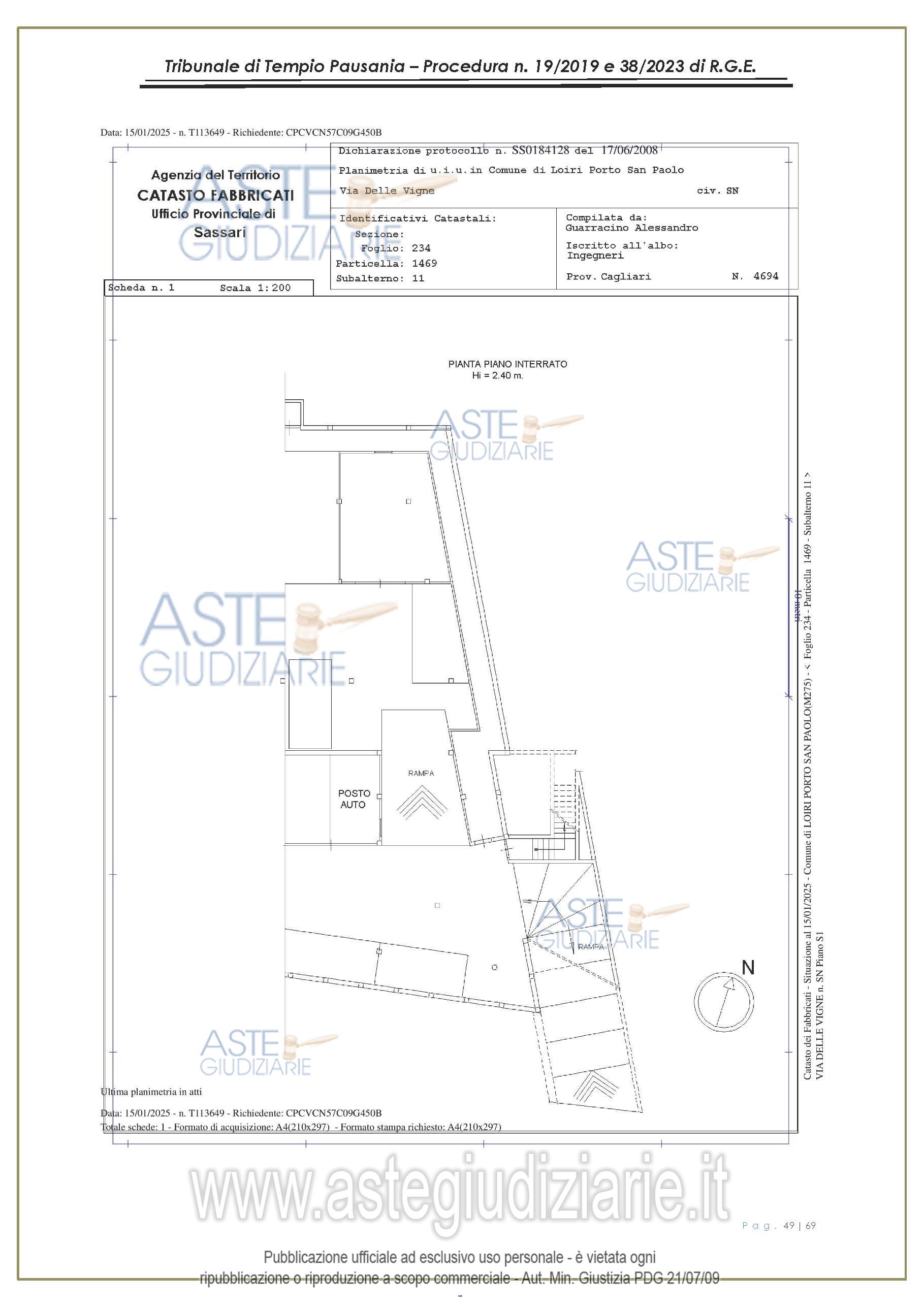 Planimetria del bene