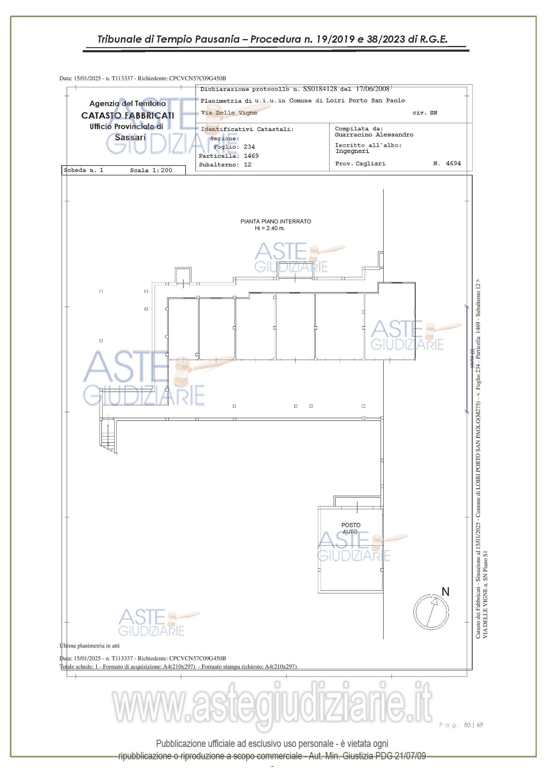 Planimetria del bene