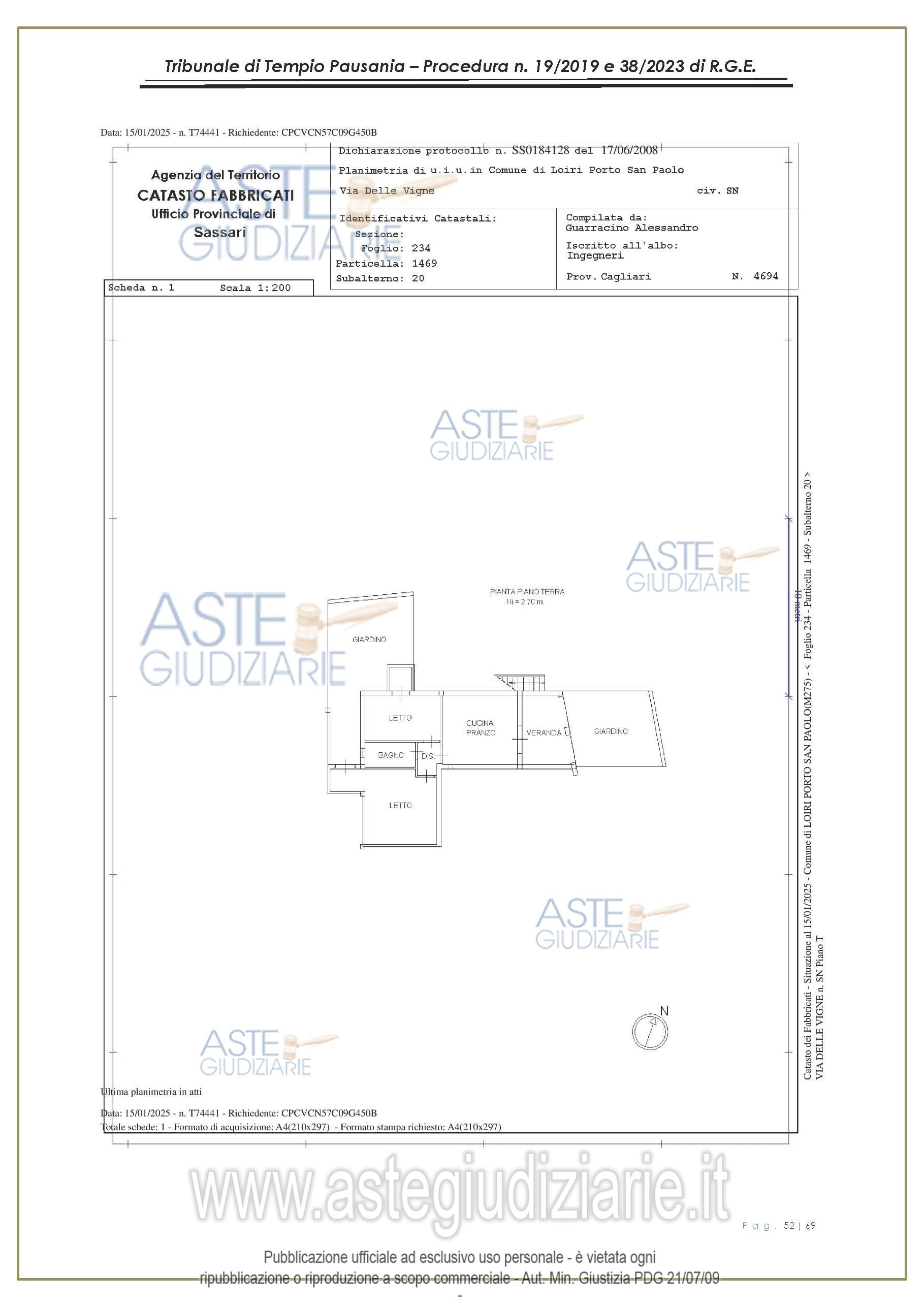 Planimetria del bene
