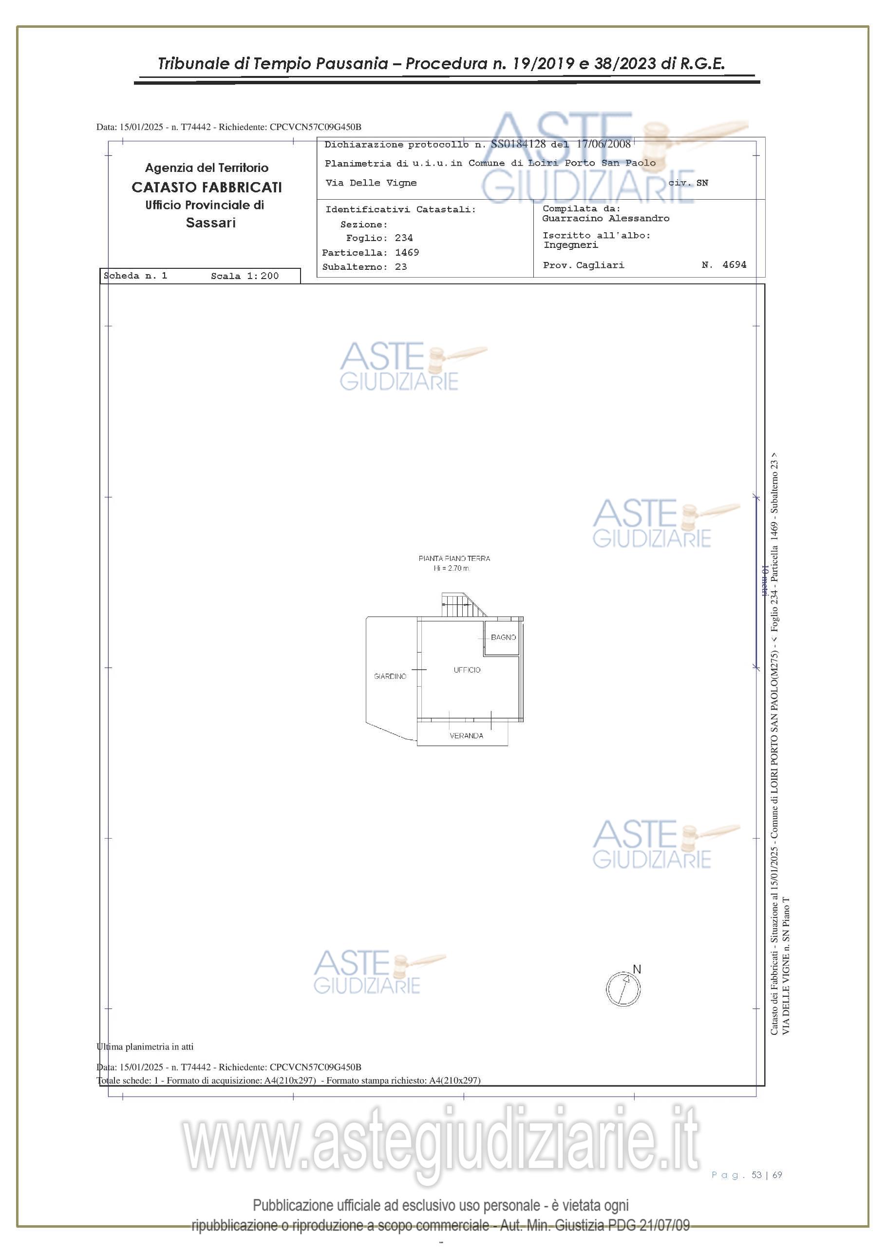 Planimetria del bene