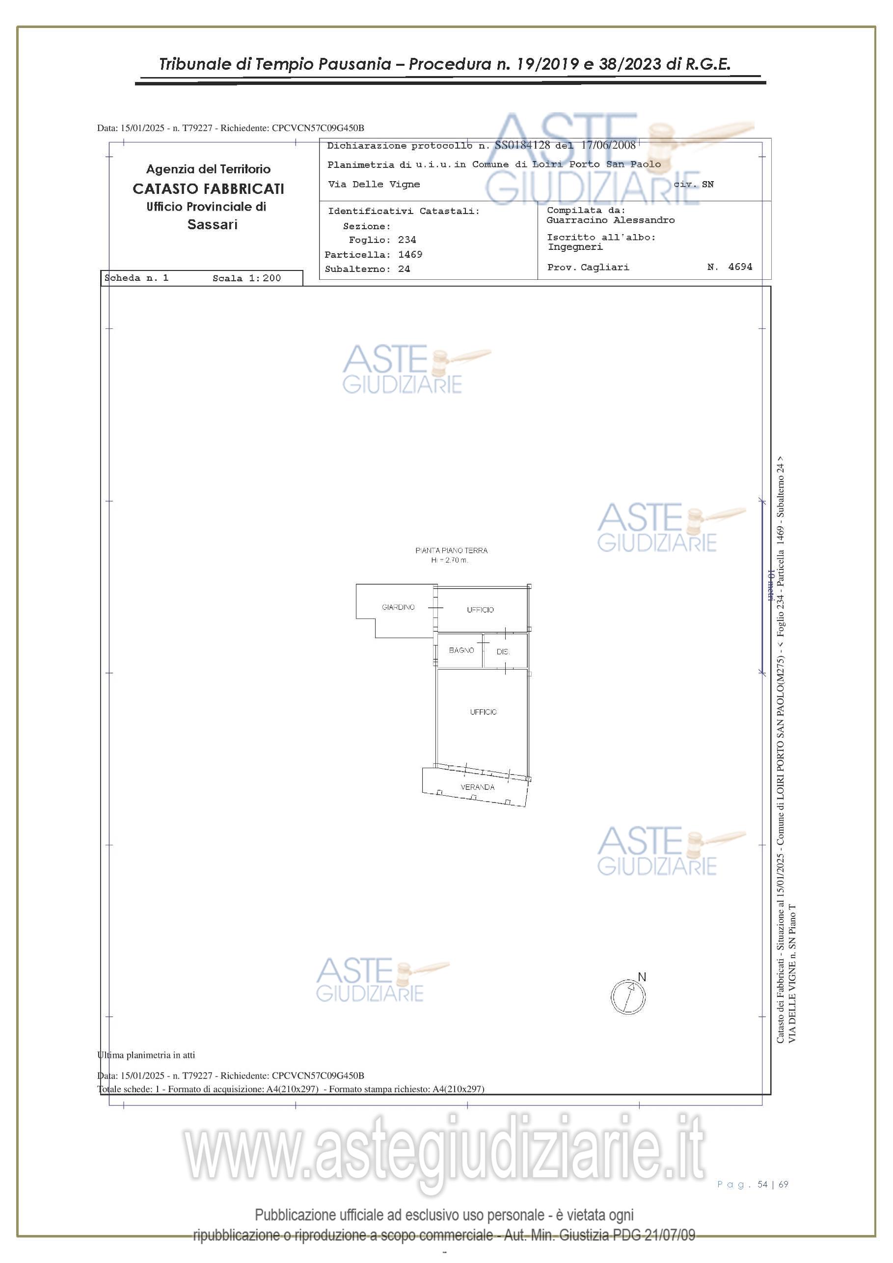 Planimetria del bene