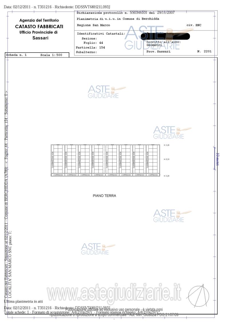 Planimetria del bene