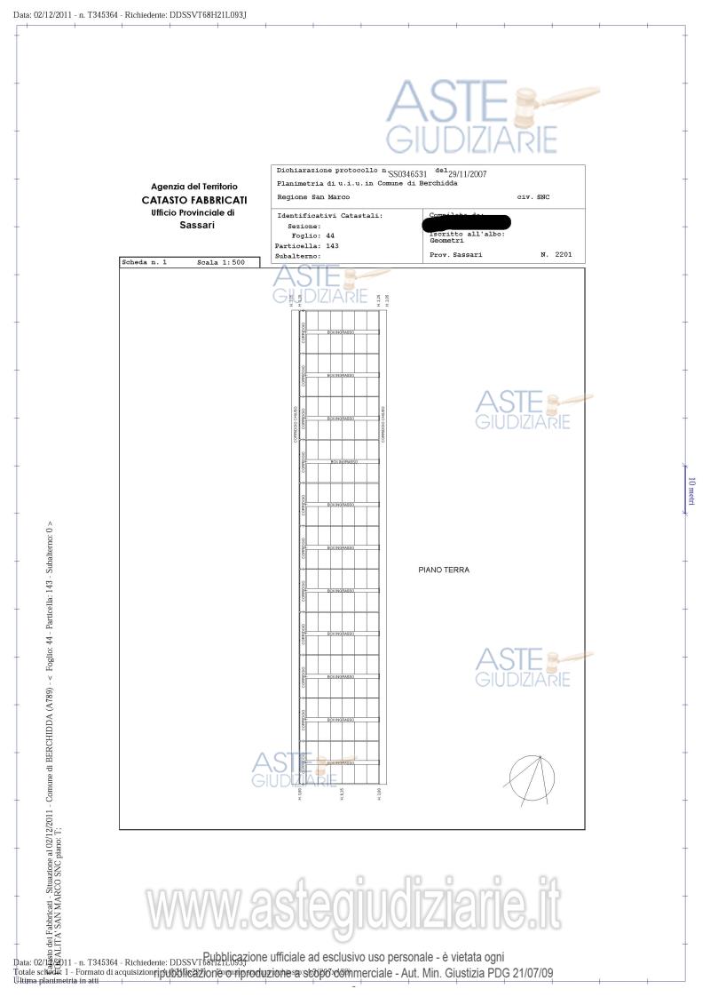 Planimetria del bene