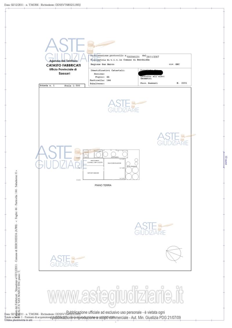 Planimetria del bene