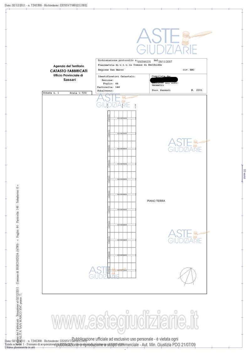 Planimetria del bene