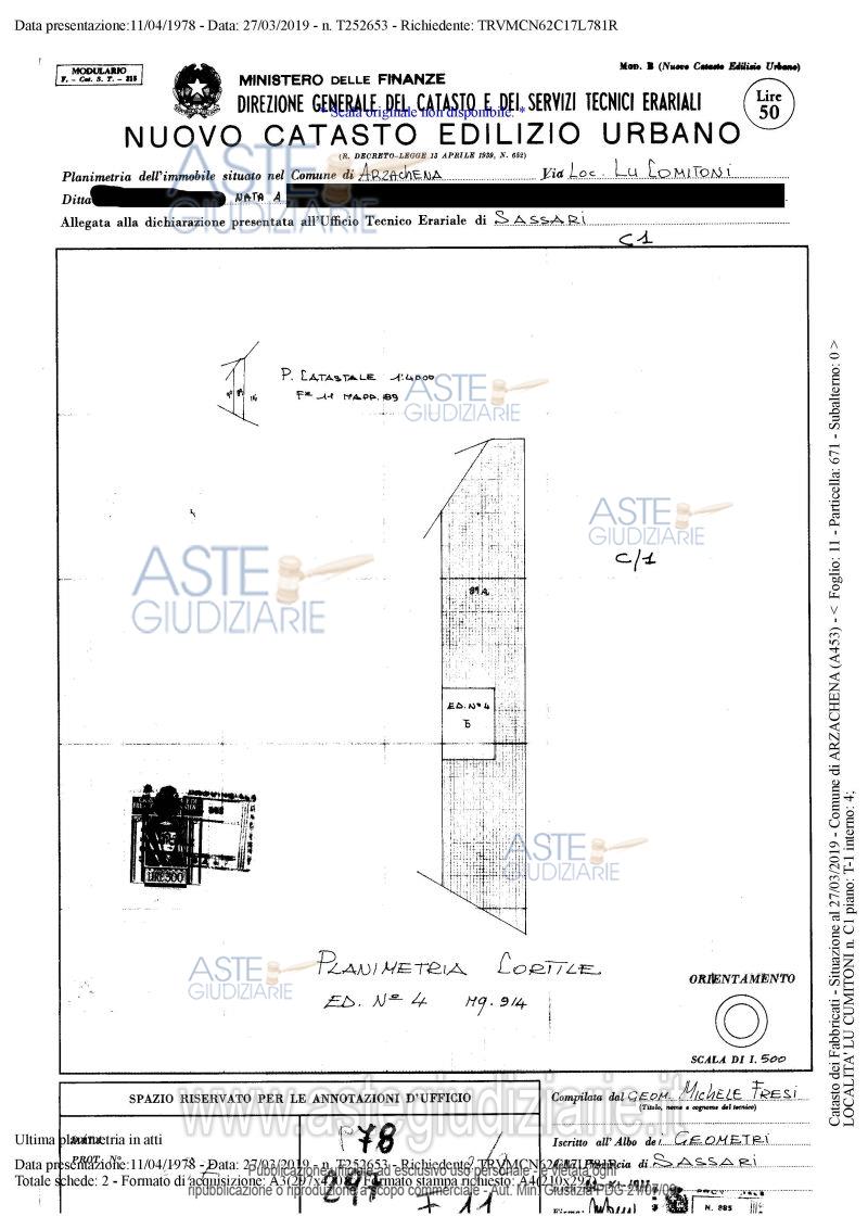 Planimetria del bene