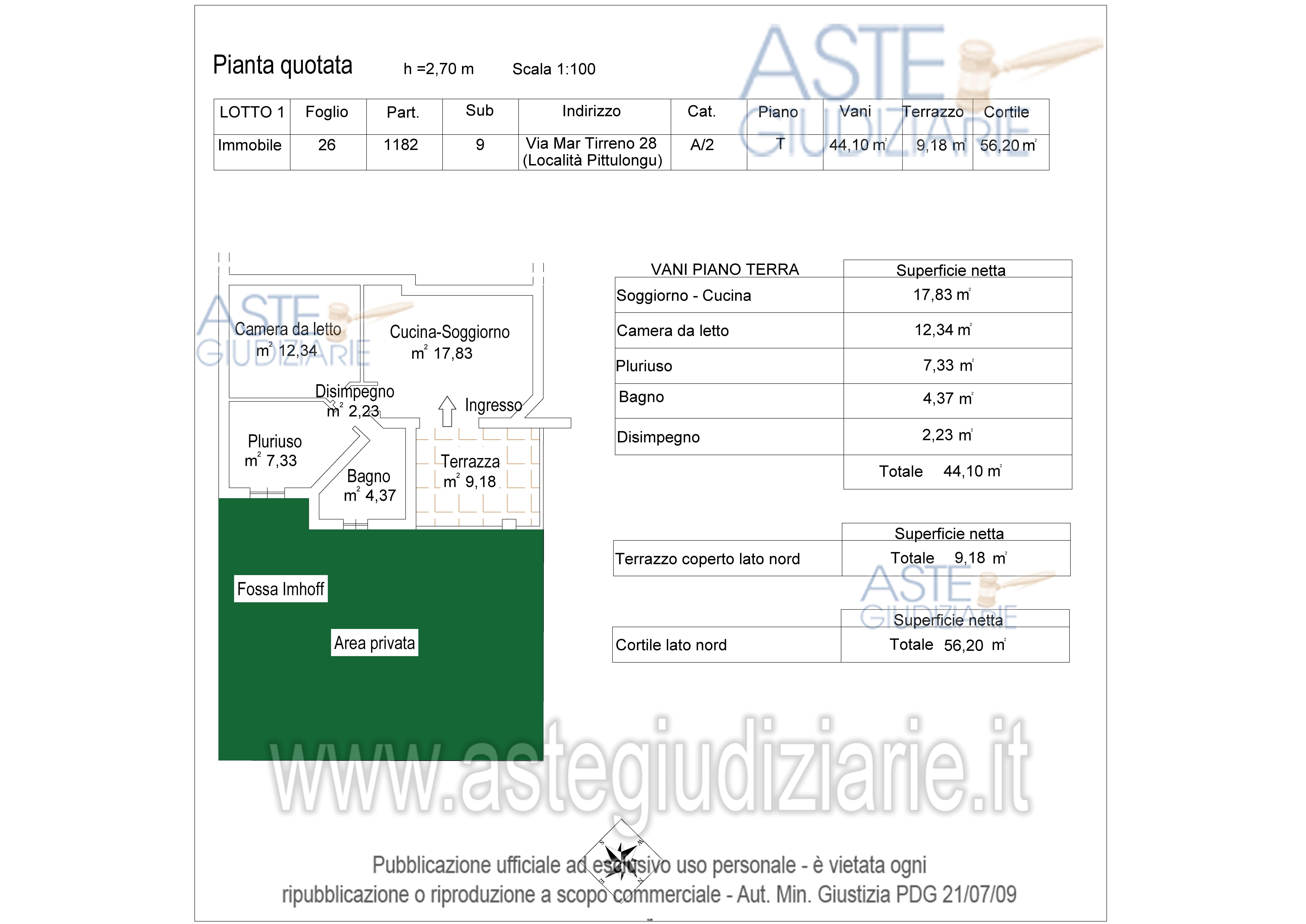 Planimetria del bene