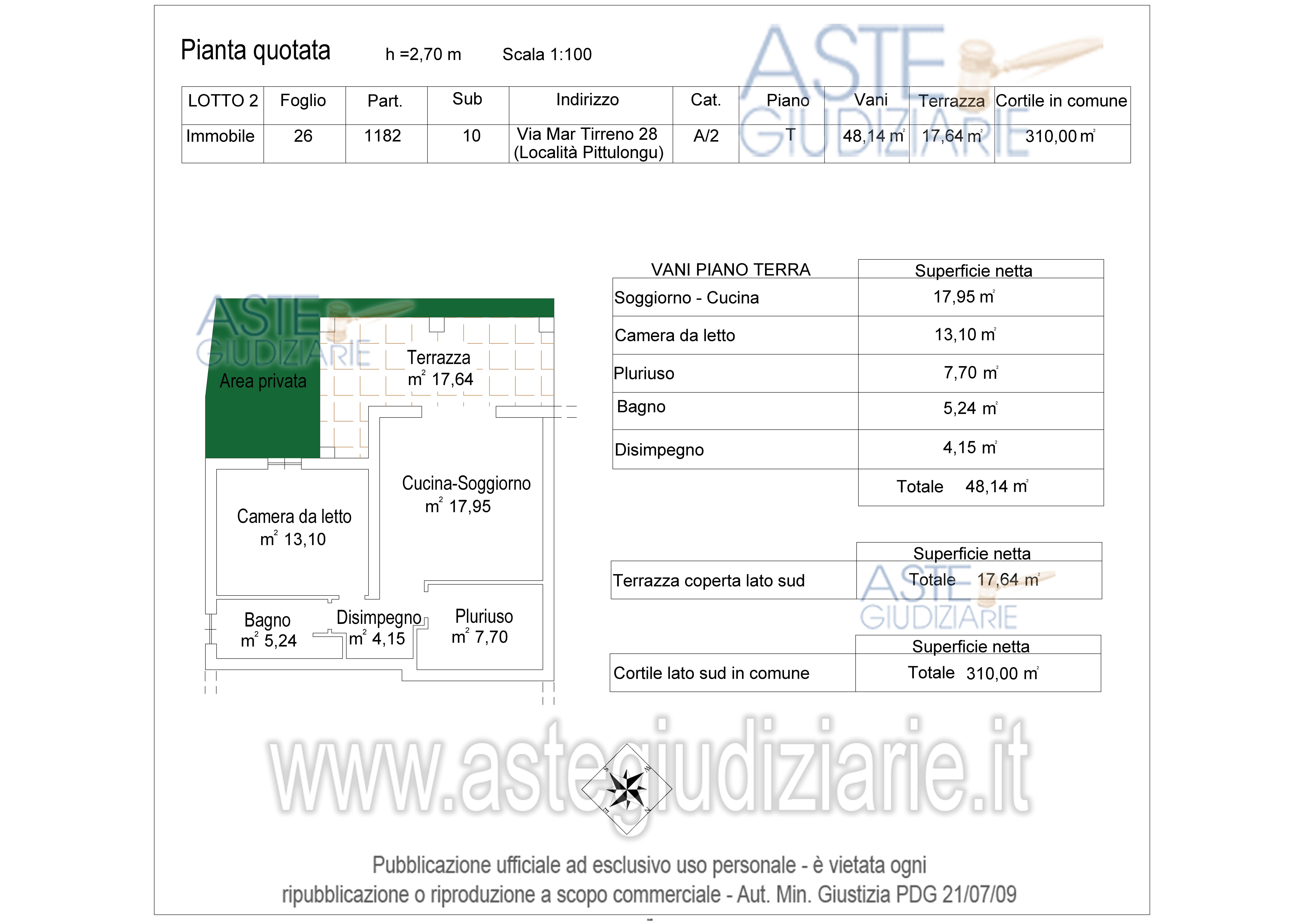 Planimetria del bene