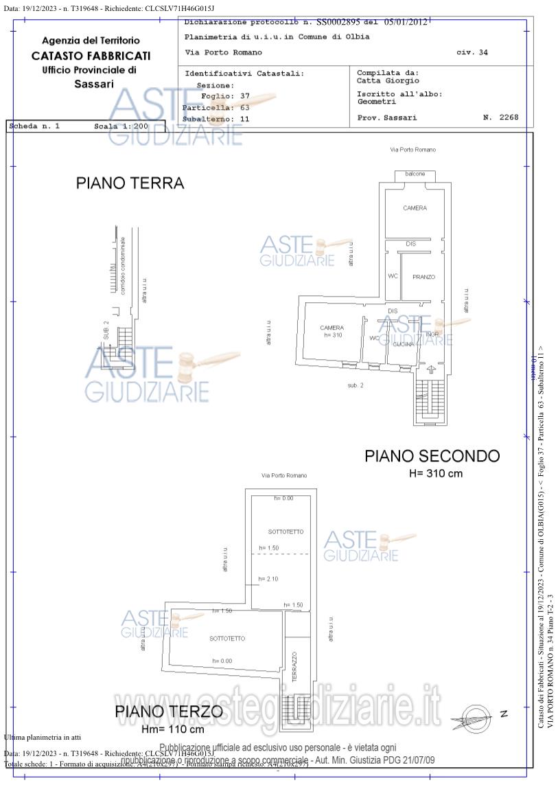 Planimetria del bene