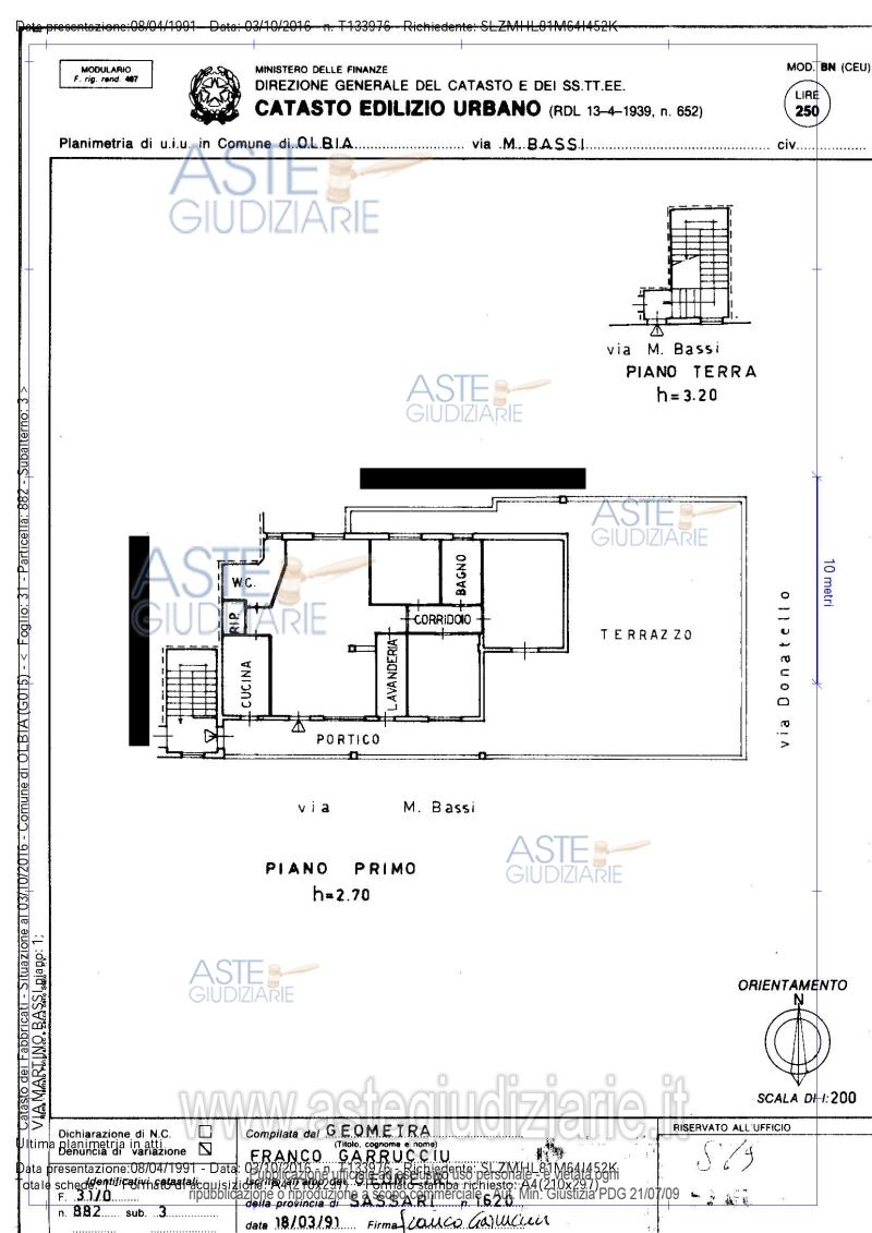 Planimetria del bene