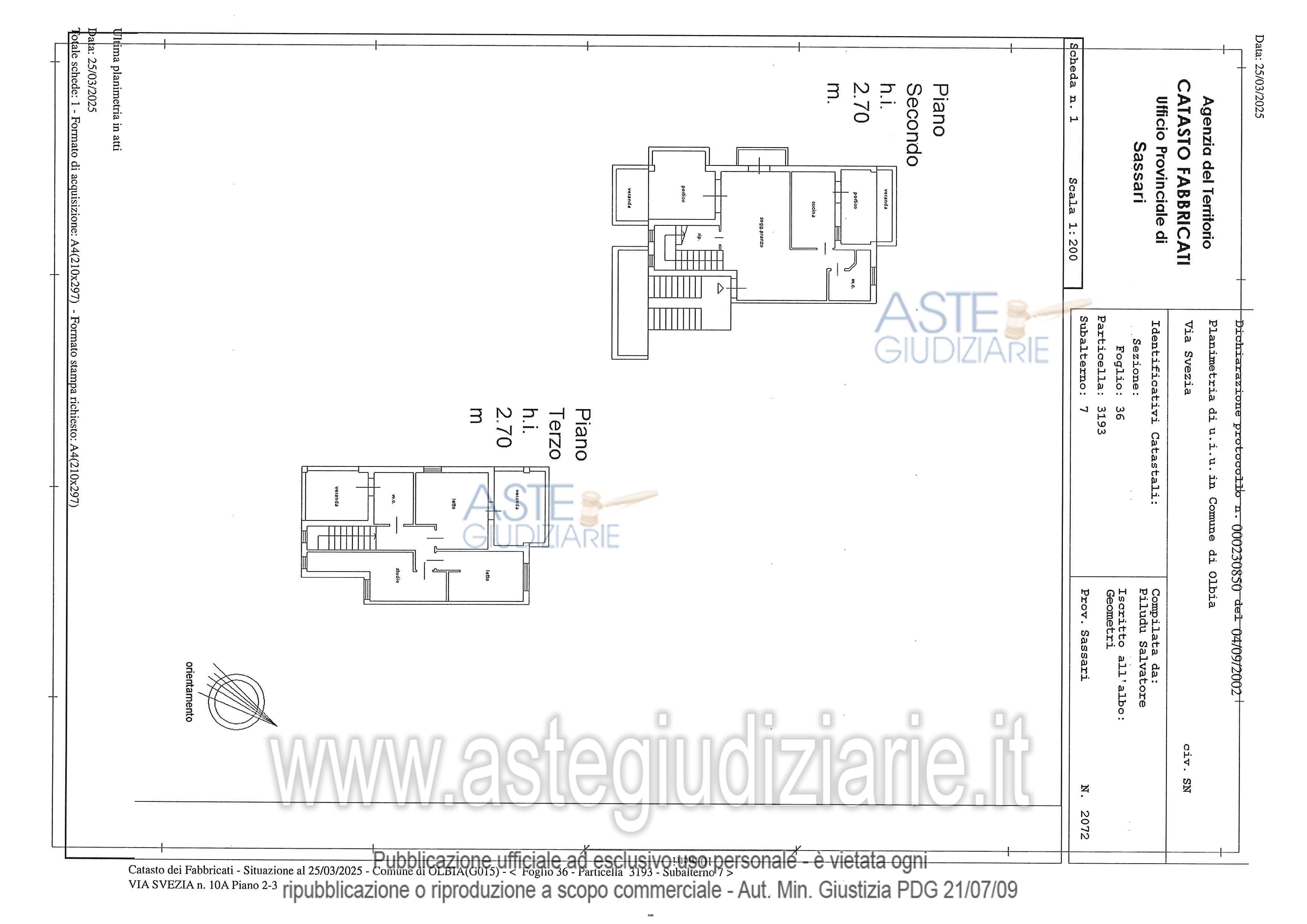 Planimetria del bene