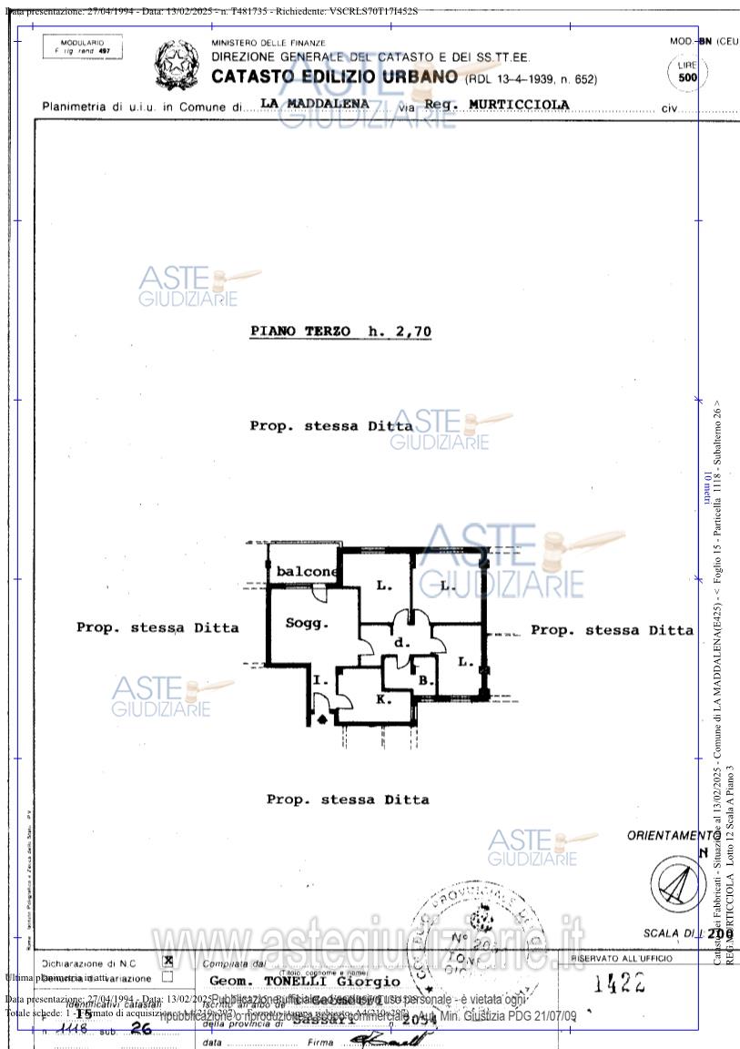 Planimetria del bene