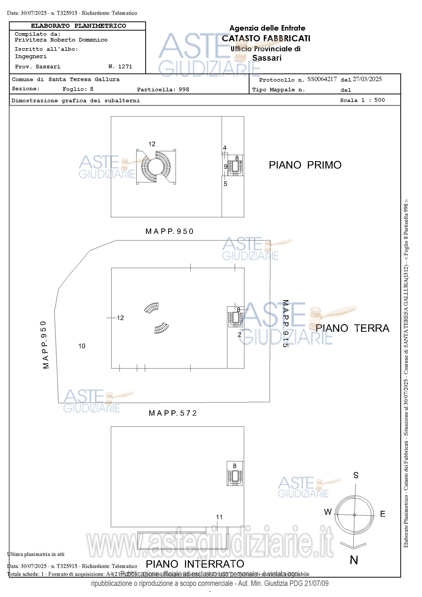 Planimetria del bene