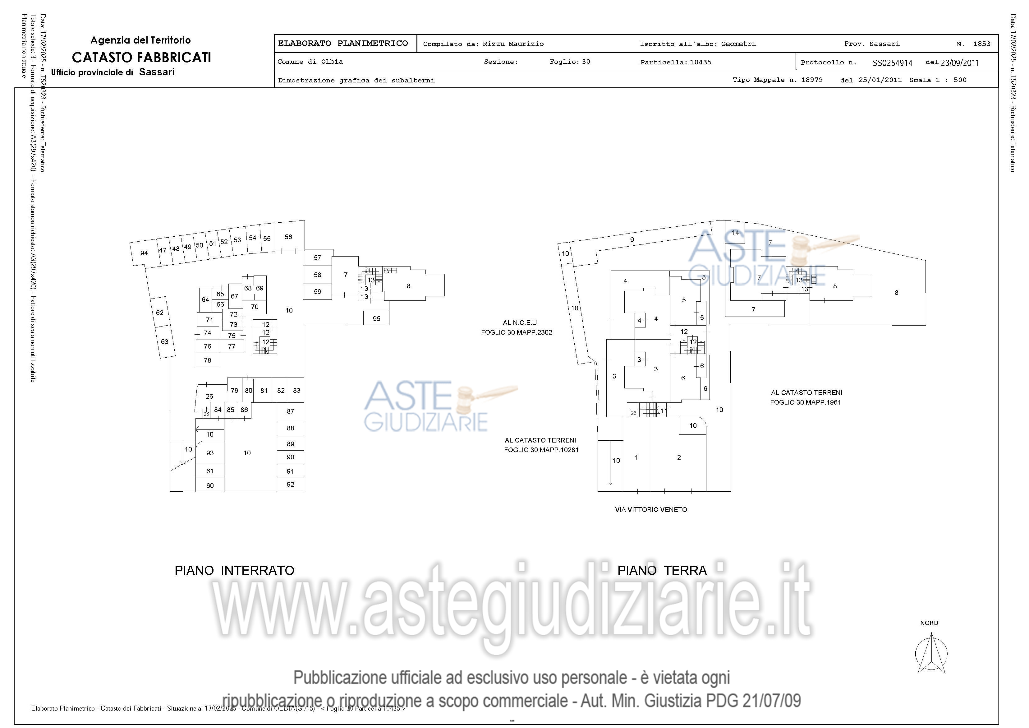 Planimetria del bene