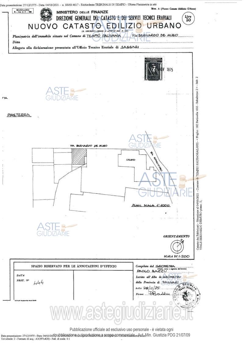 Planimetria del bene