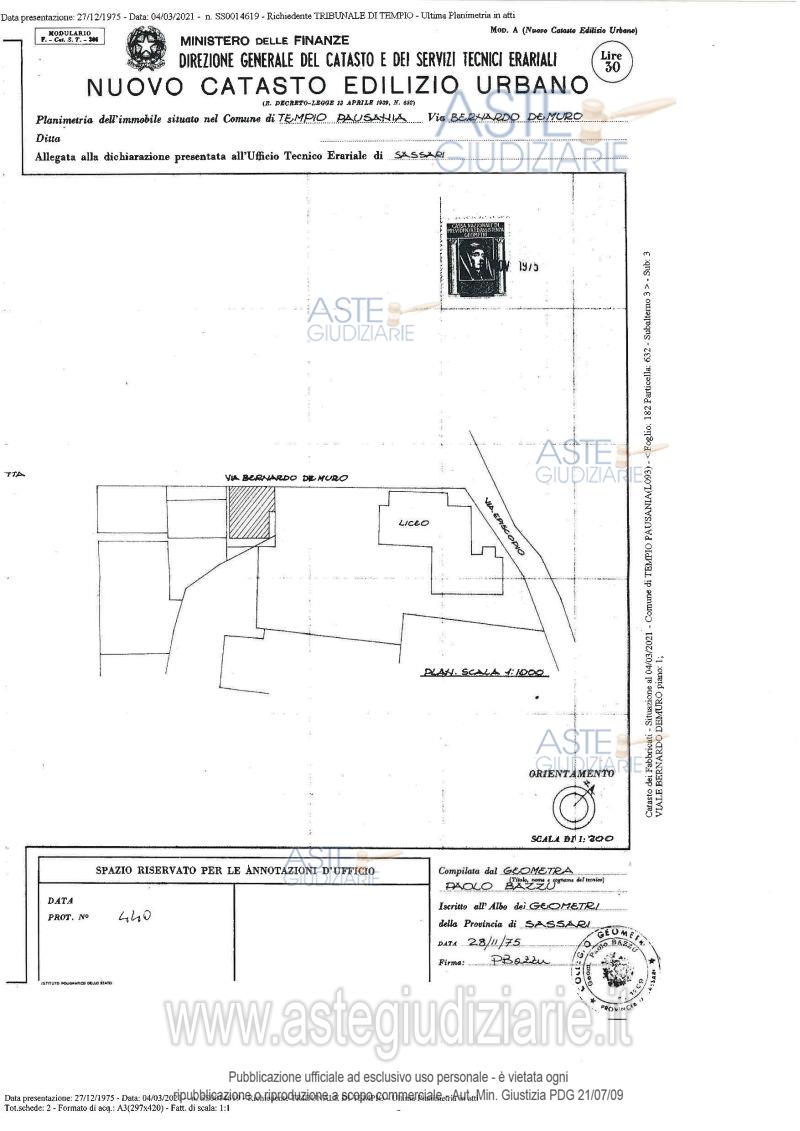 Planimetria del bene