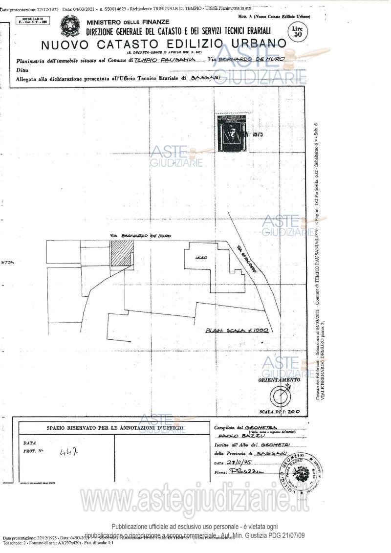 Planimetria del bene