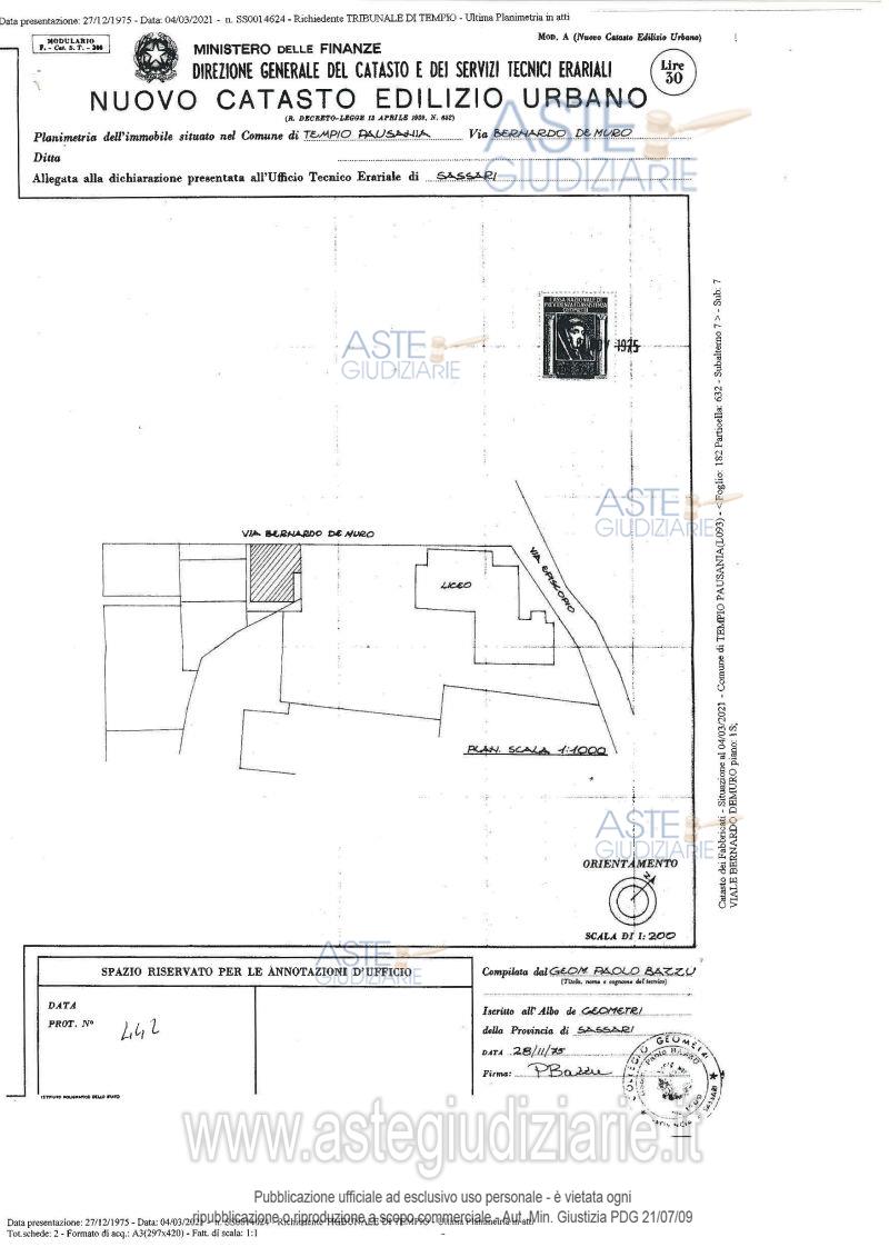 Planimetria del bene