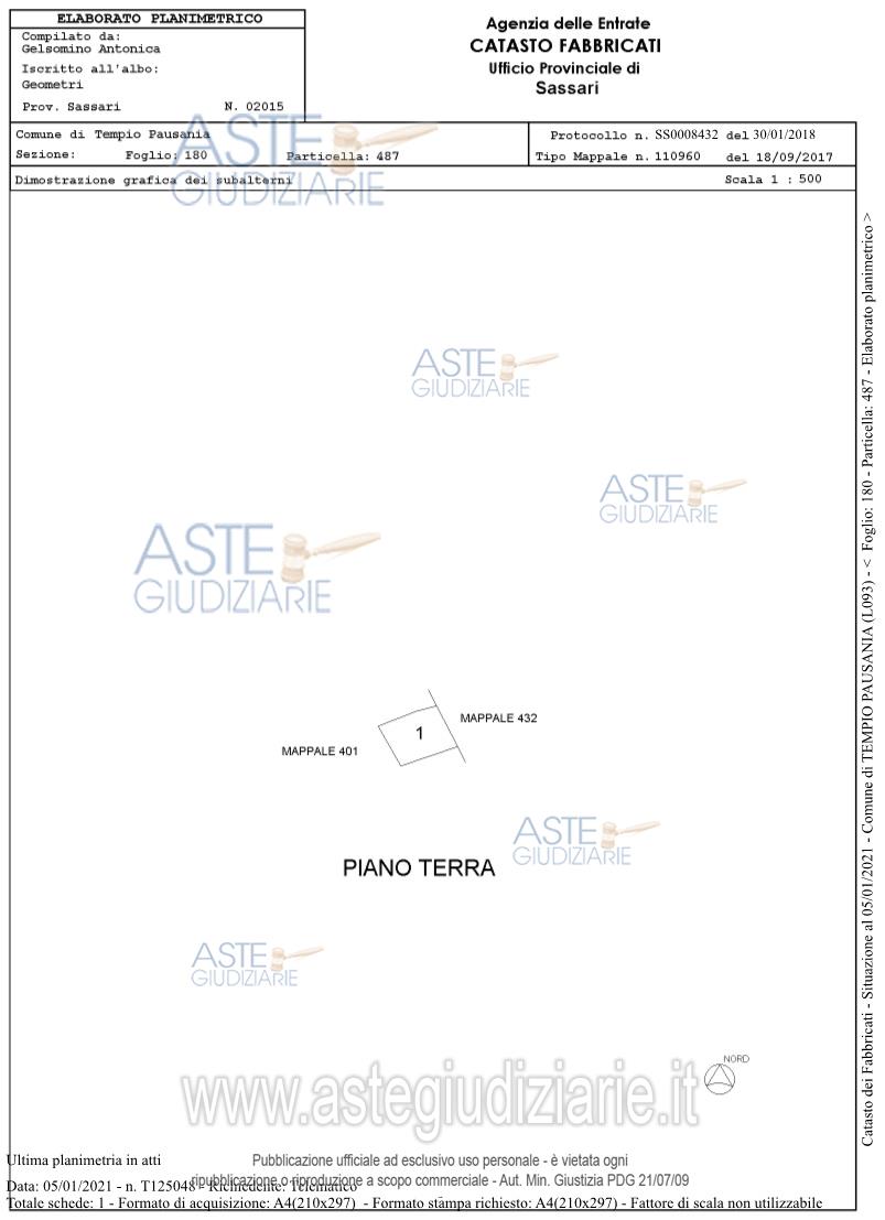 Planimetria del bene