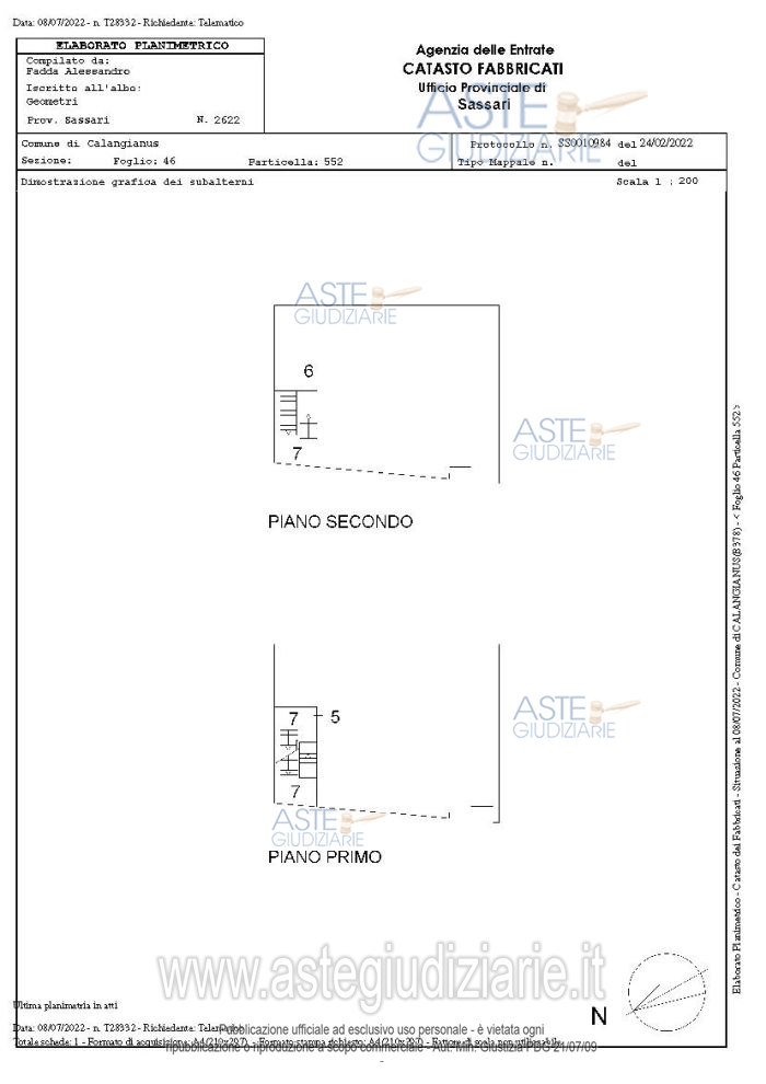 Planimetria del bene