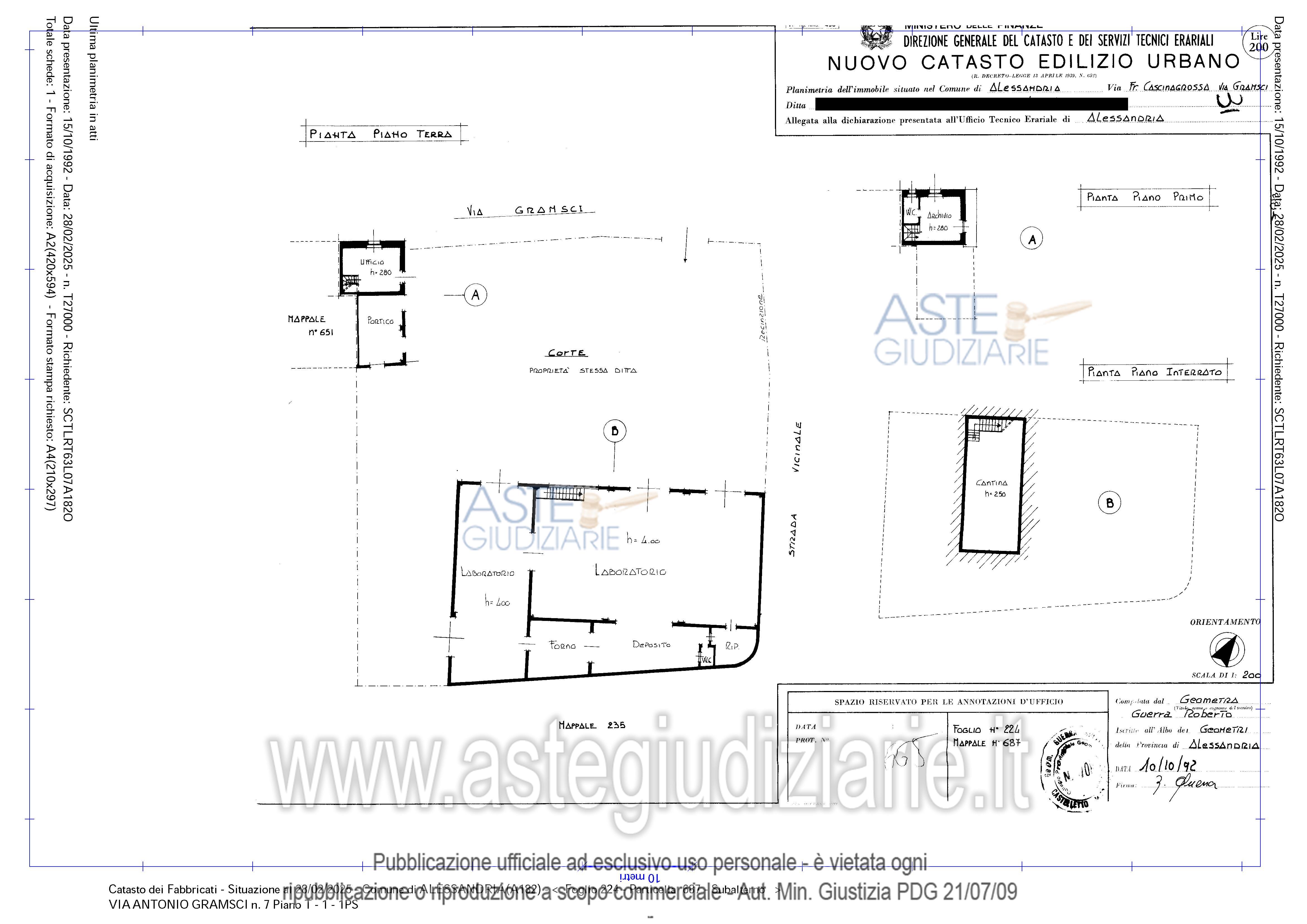 Planimetria del bene