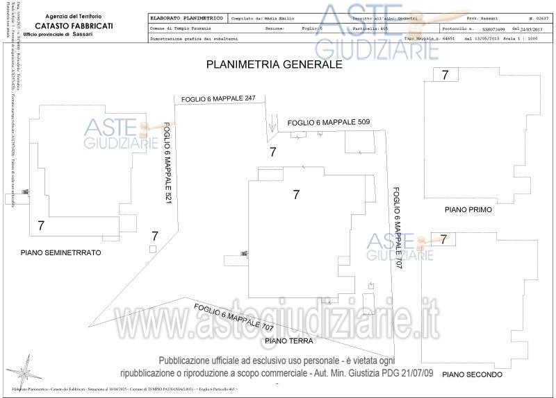Planimetria del bene