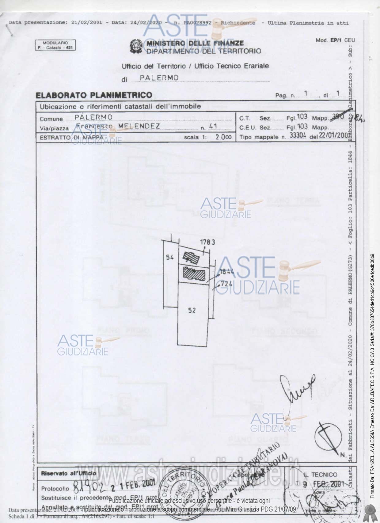 Planimetria del bene