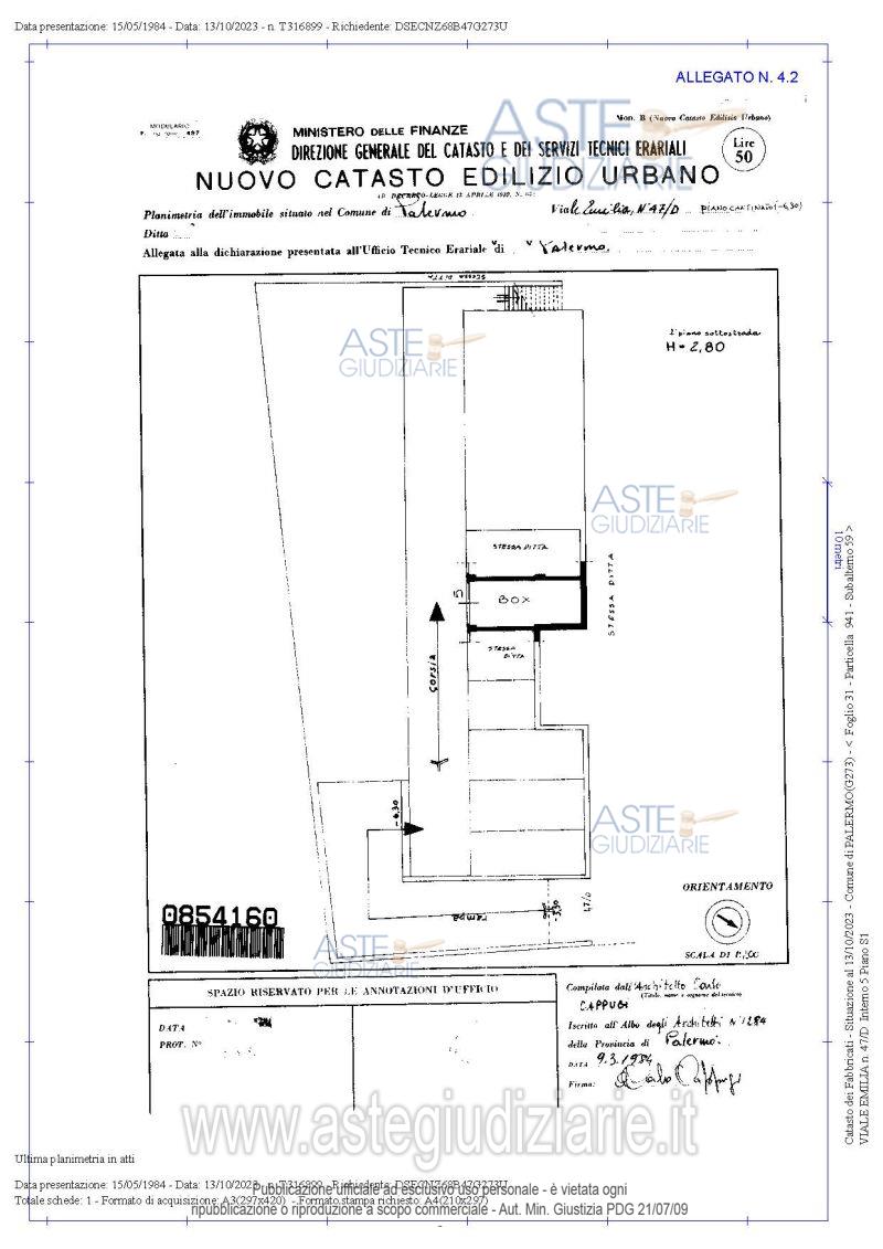 Planimetria del bene