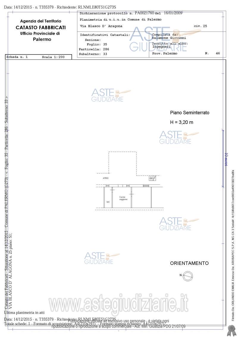 Planimetria del bene