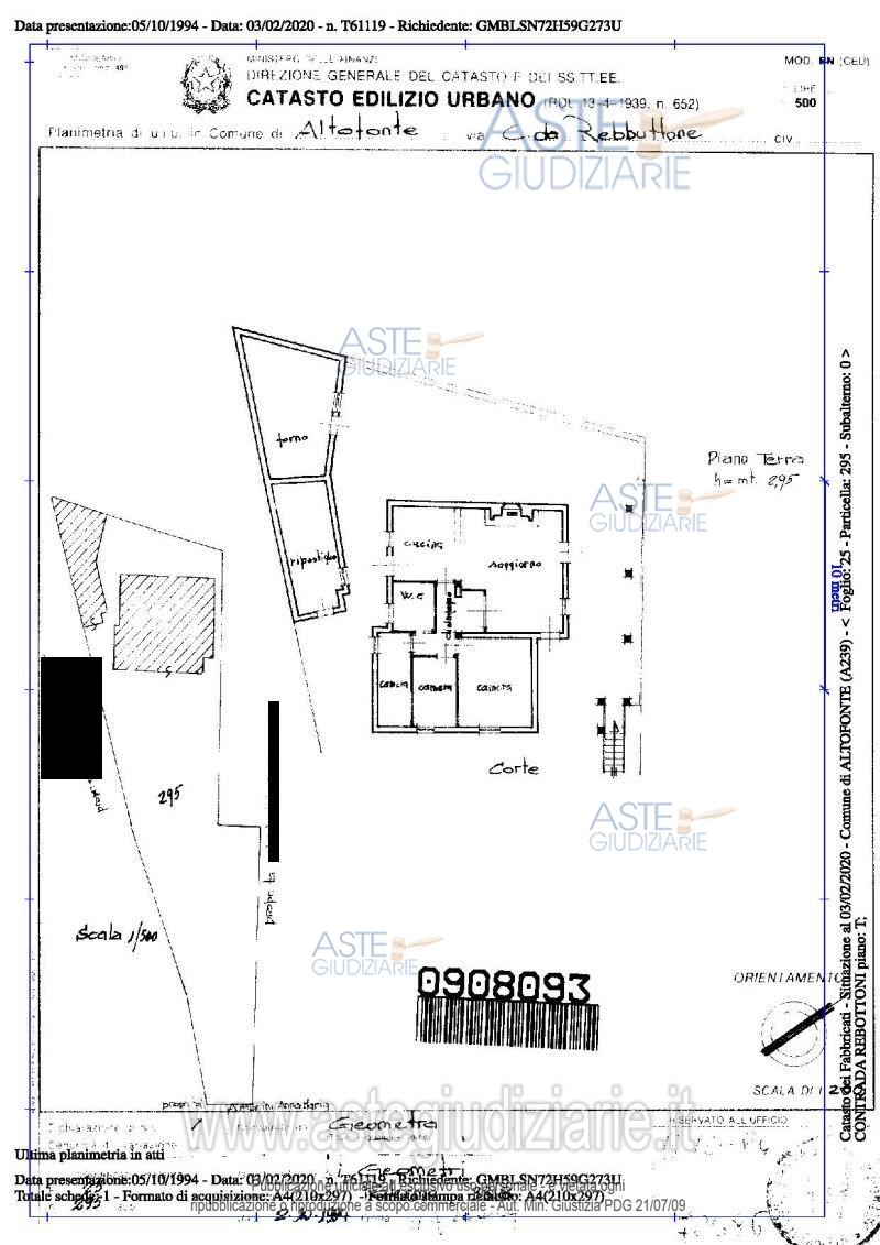 Planimetria del bene