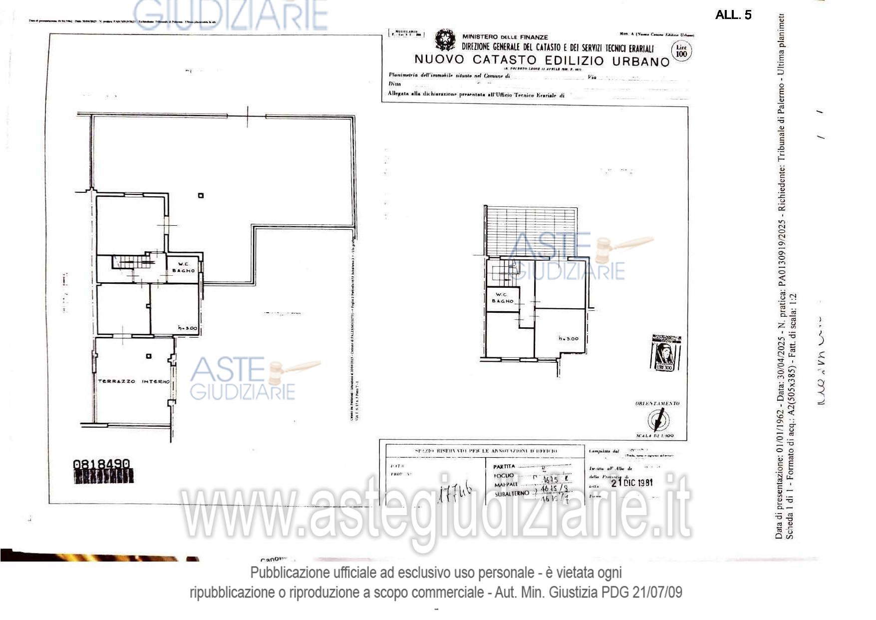 Planimetria del bene