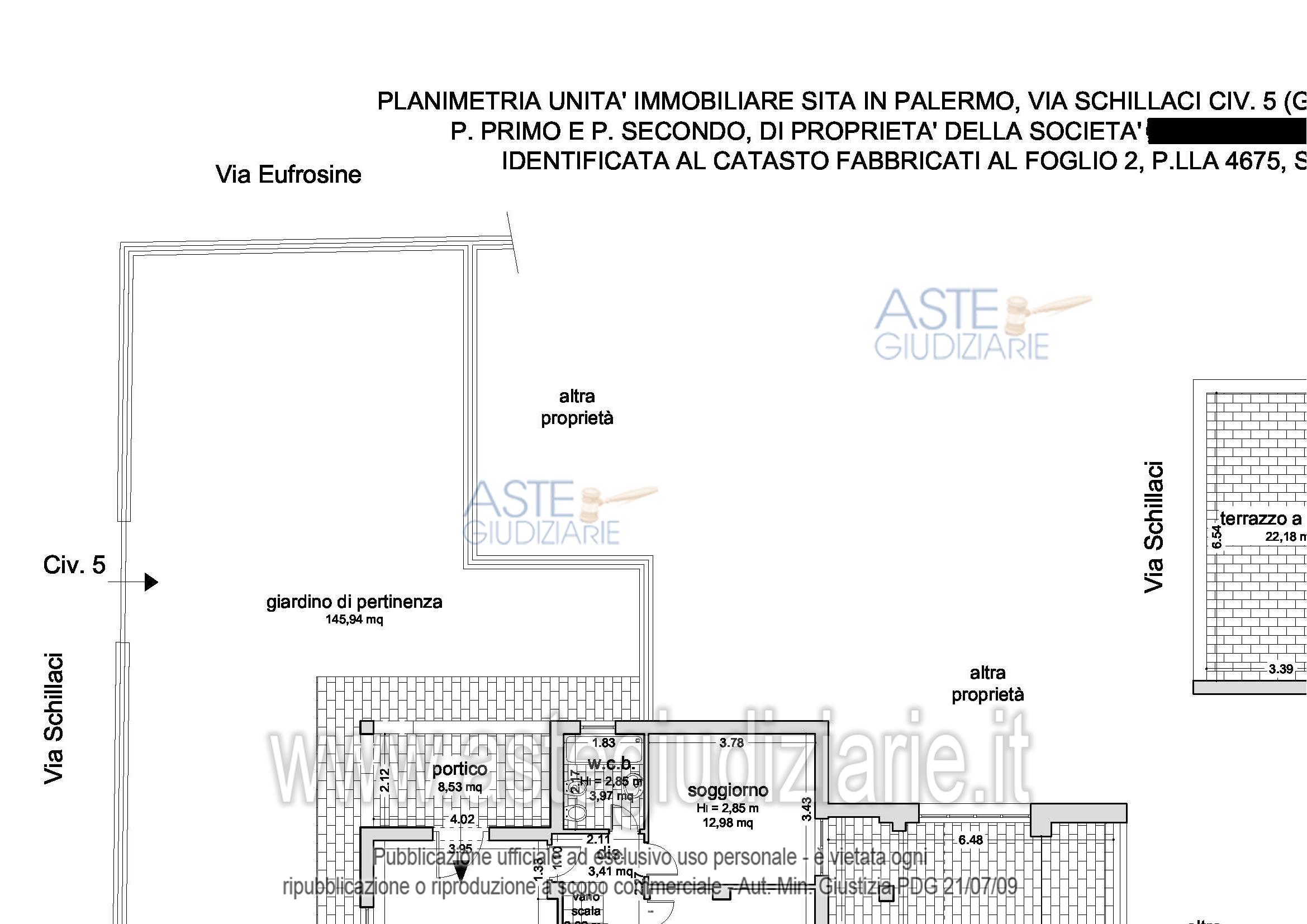 Planimetria del bene
