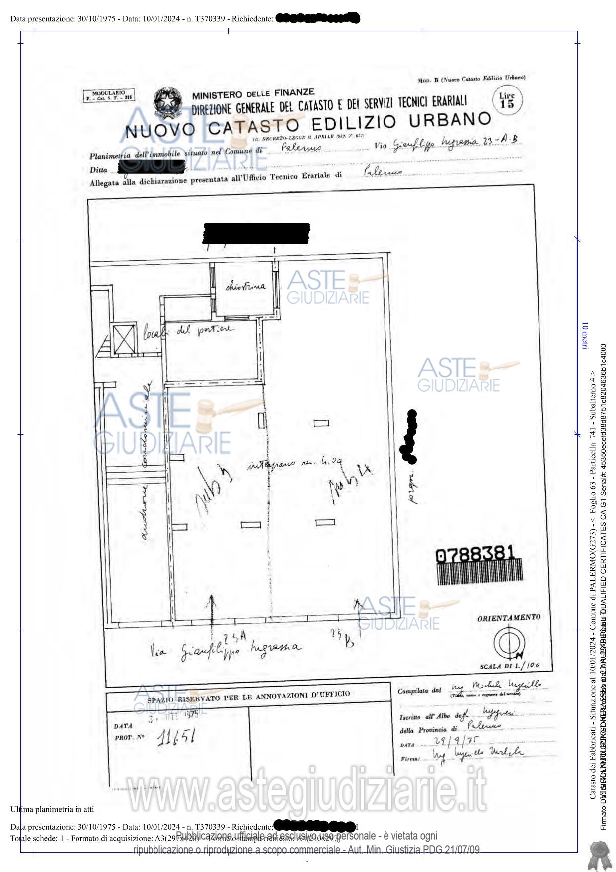 Planimetria del bene