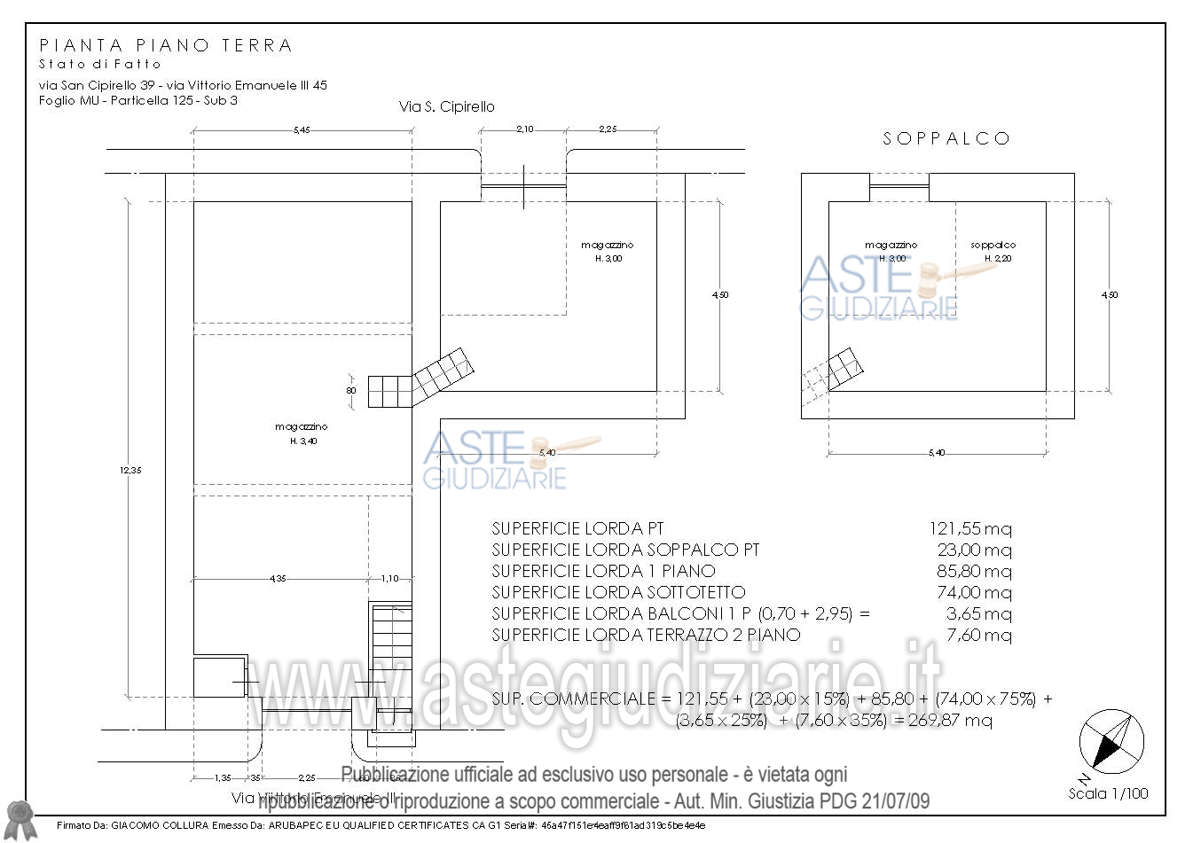 Planimetria del bene