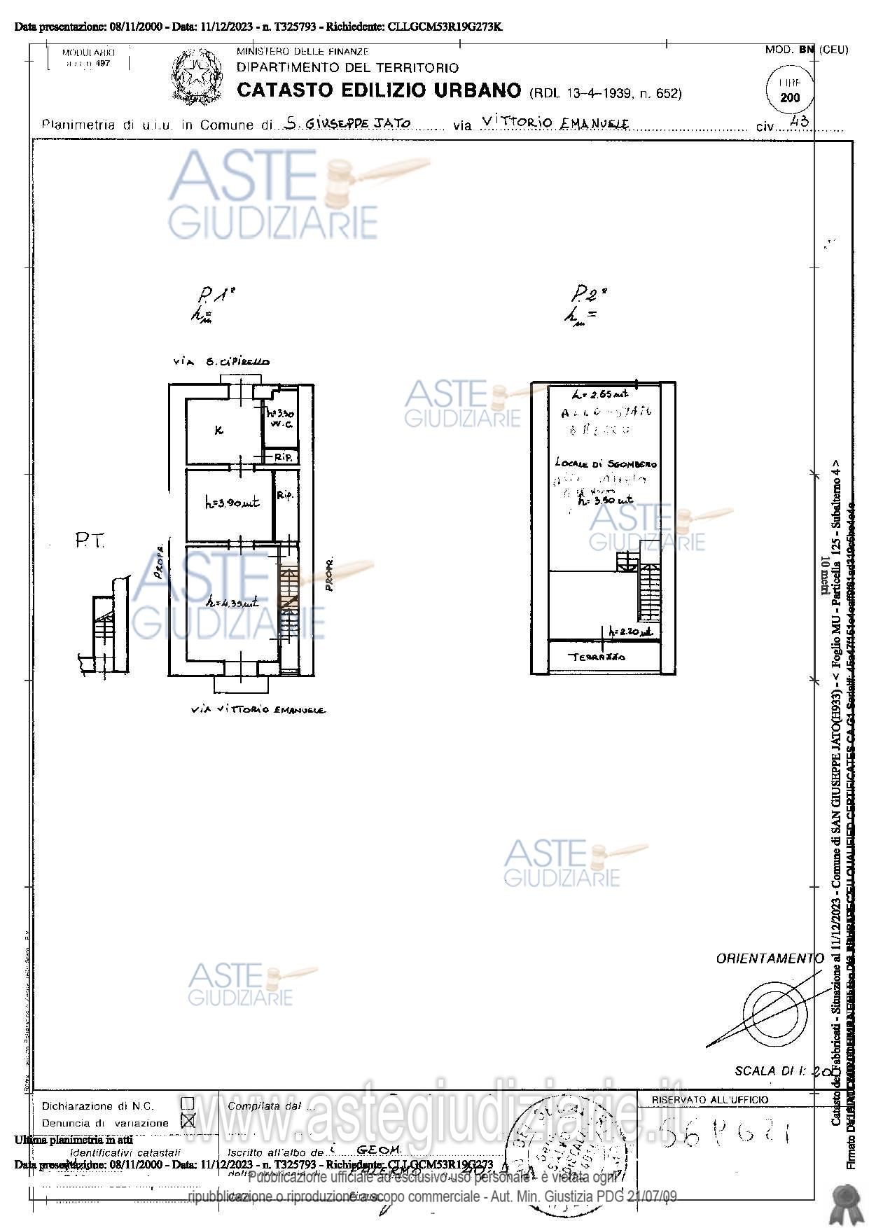 Planimetria del bene