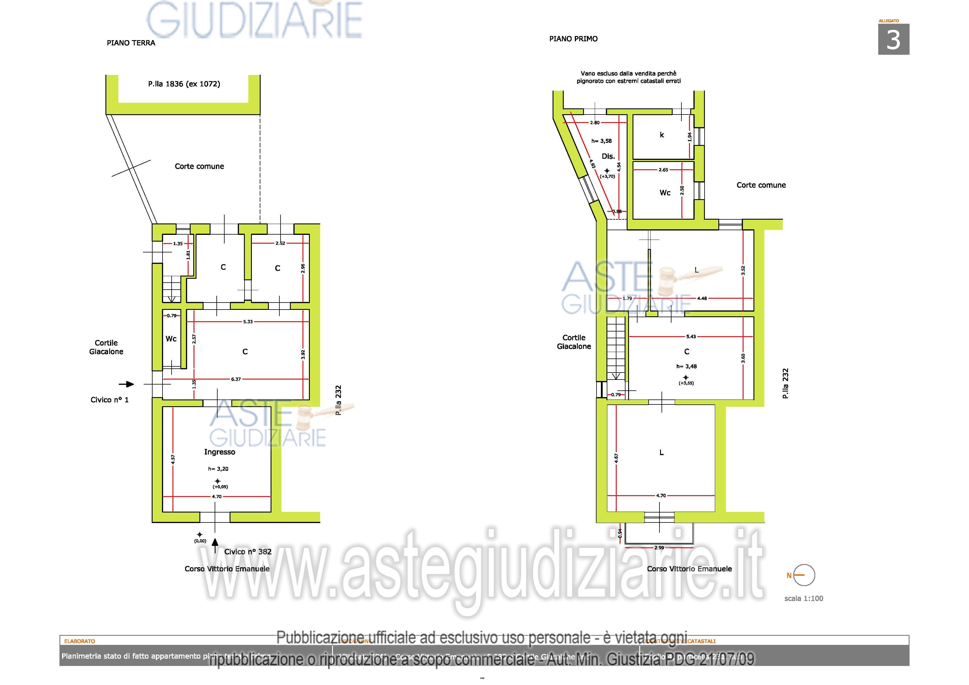 Planimetria del bene