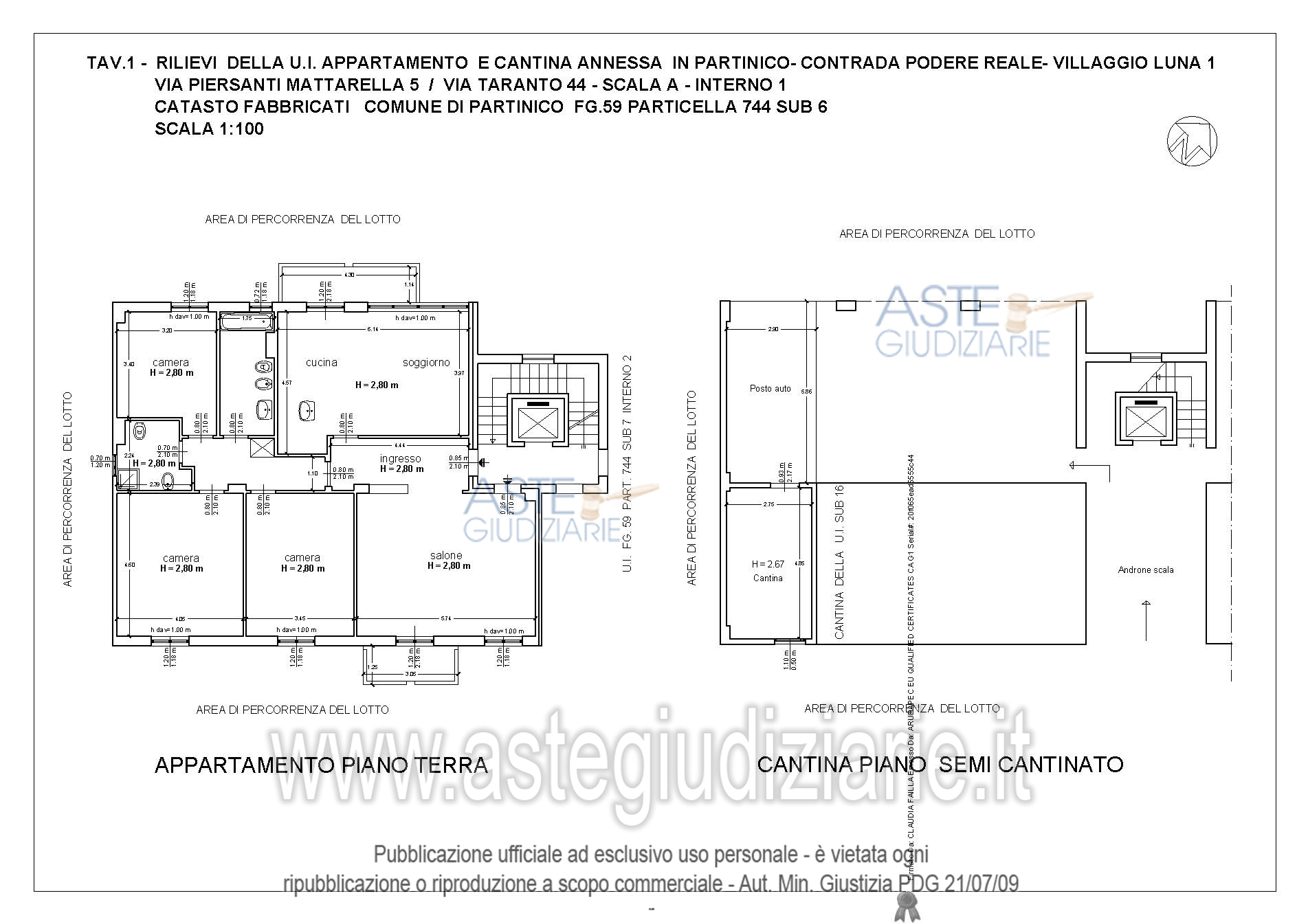 Planimetria del bene