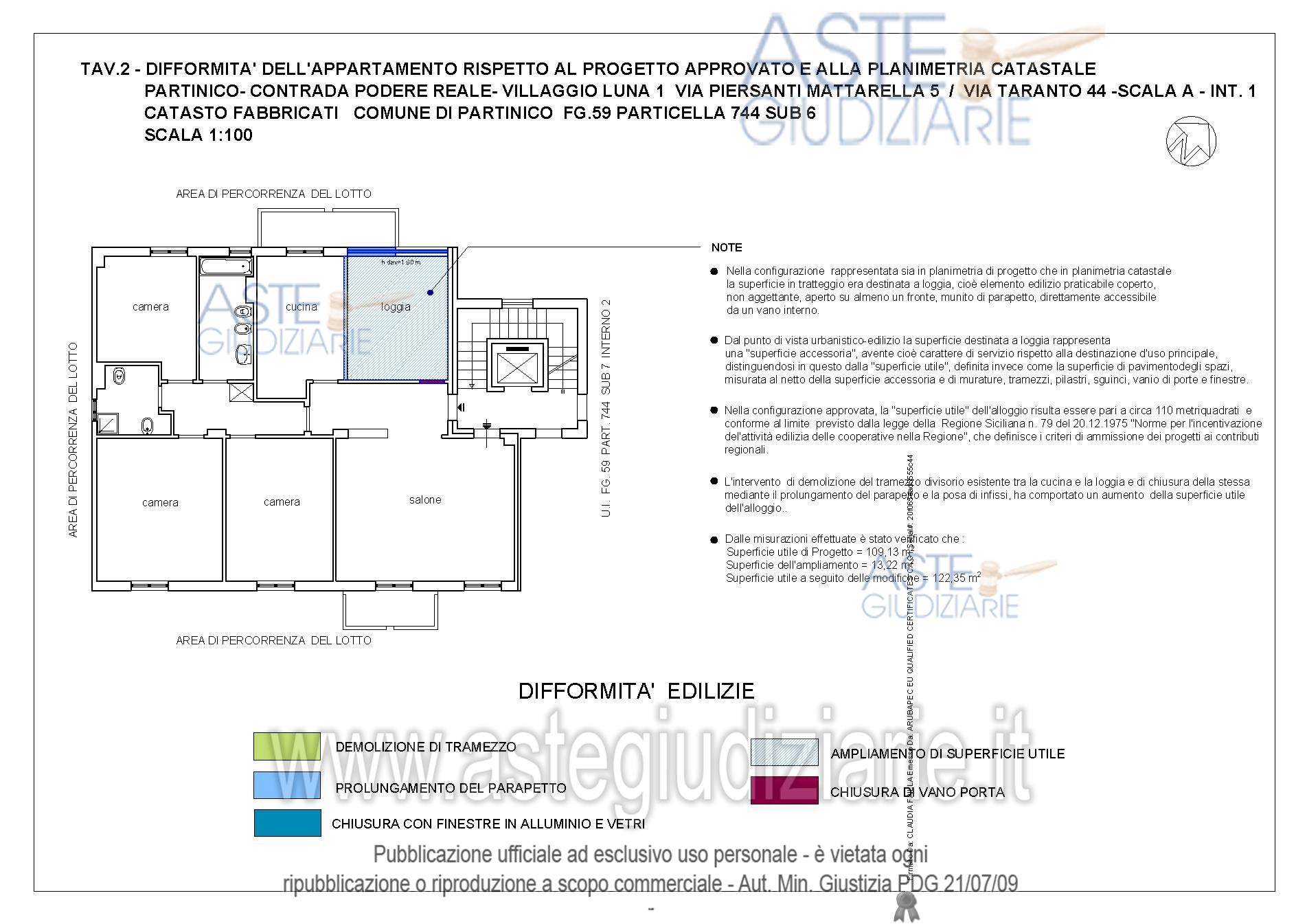 Planimetria del bene