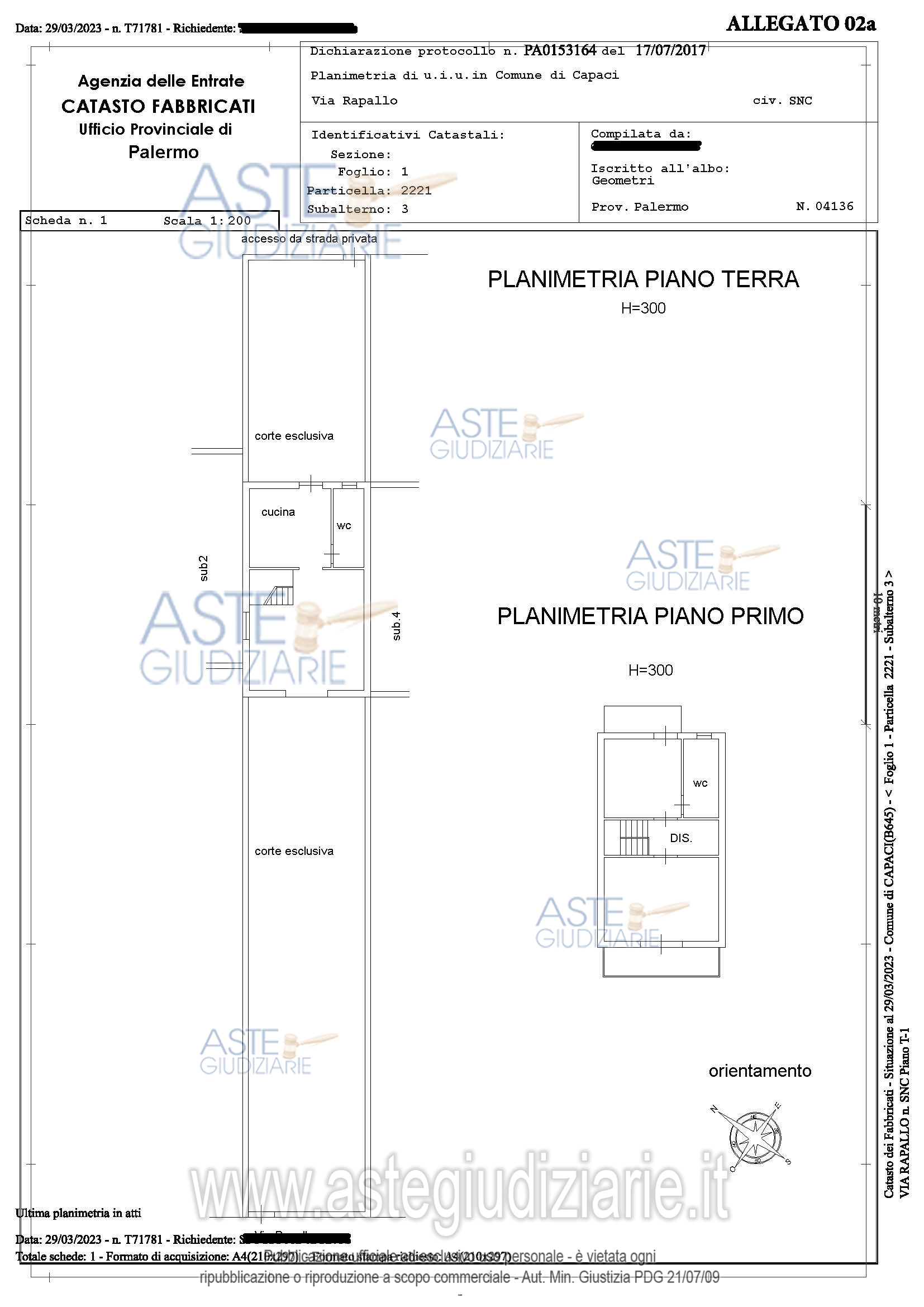 Planimetria del bene