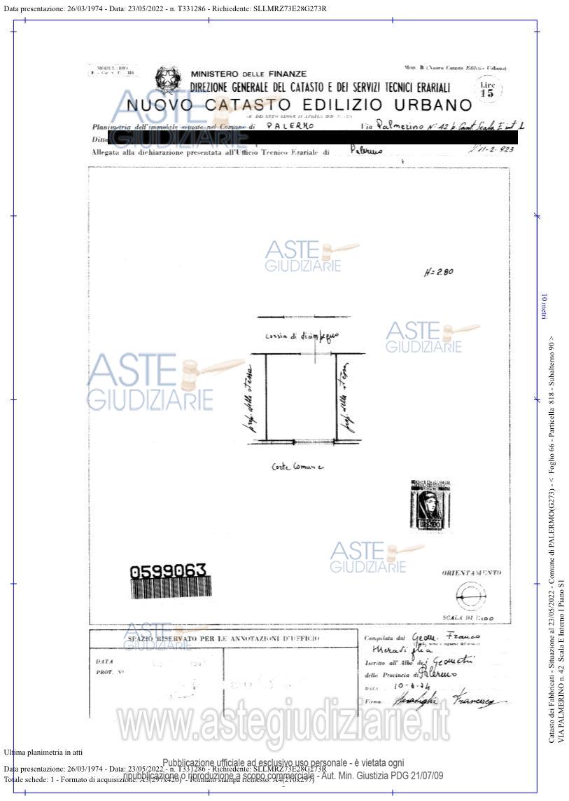 Planimetria del bene