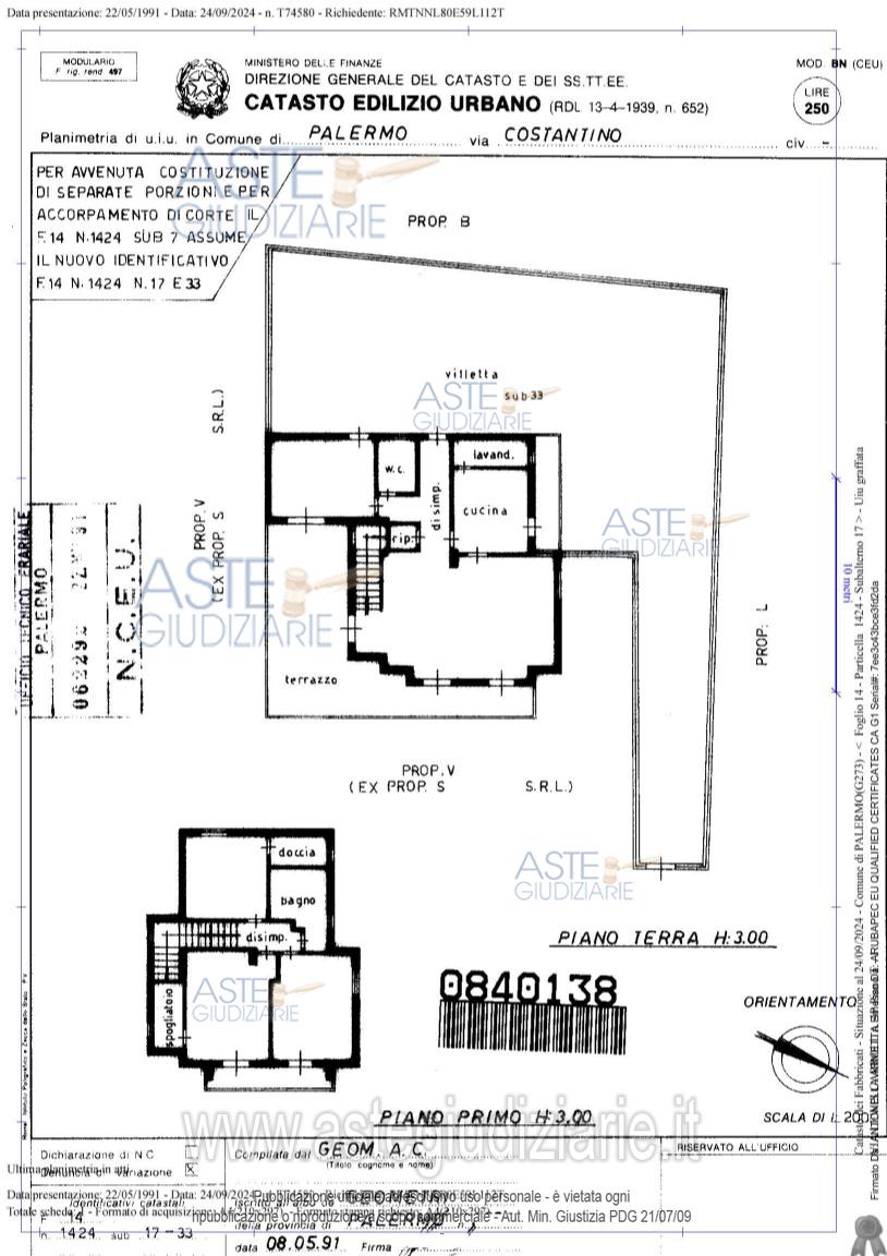 Planimetria del bene
