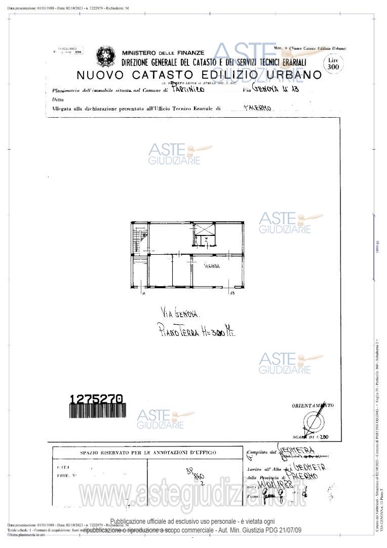 Planimetria del bene