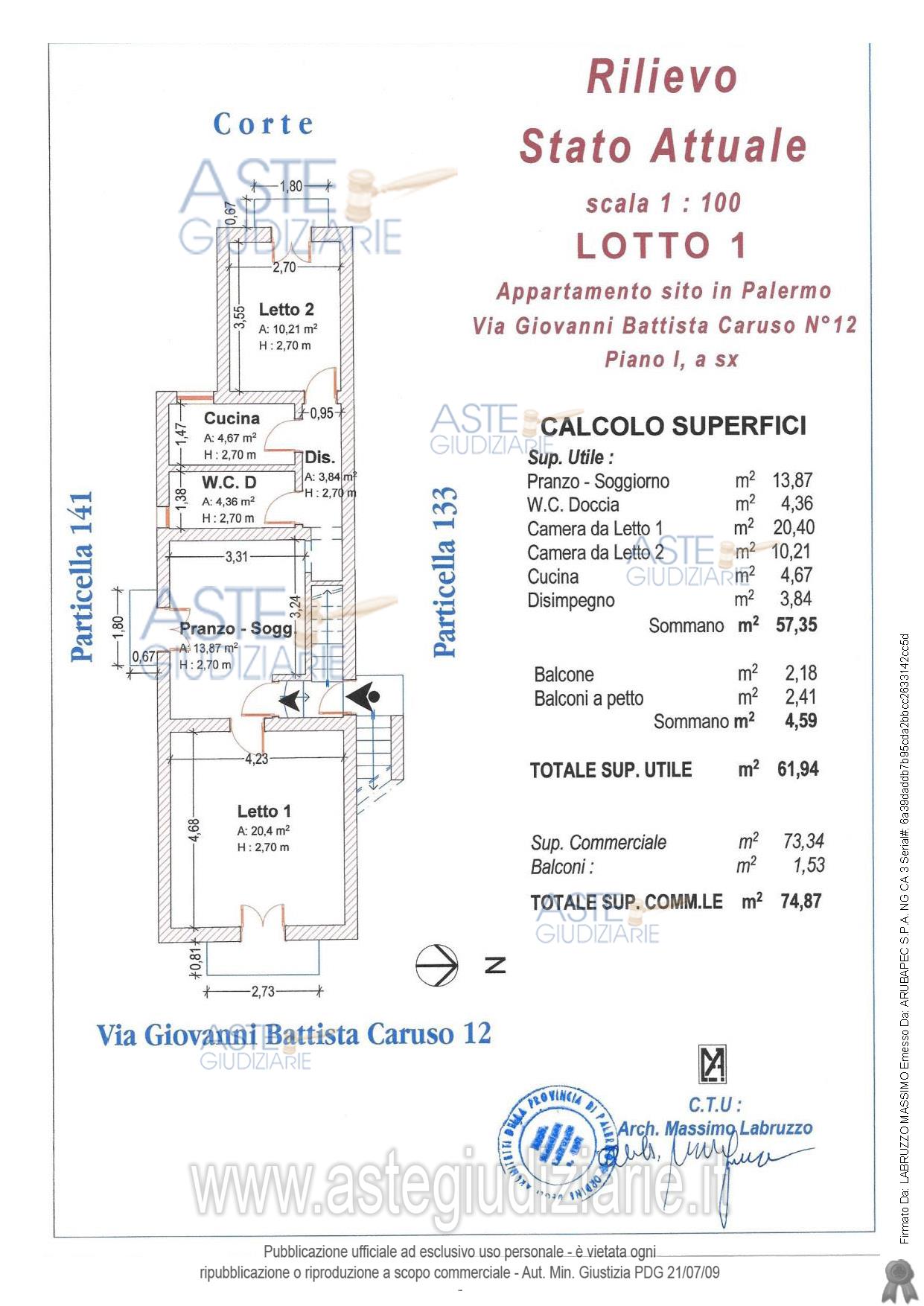 Planimetria del bene