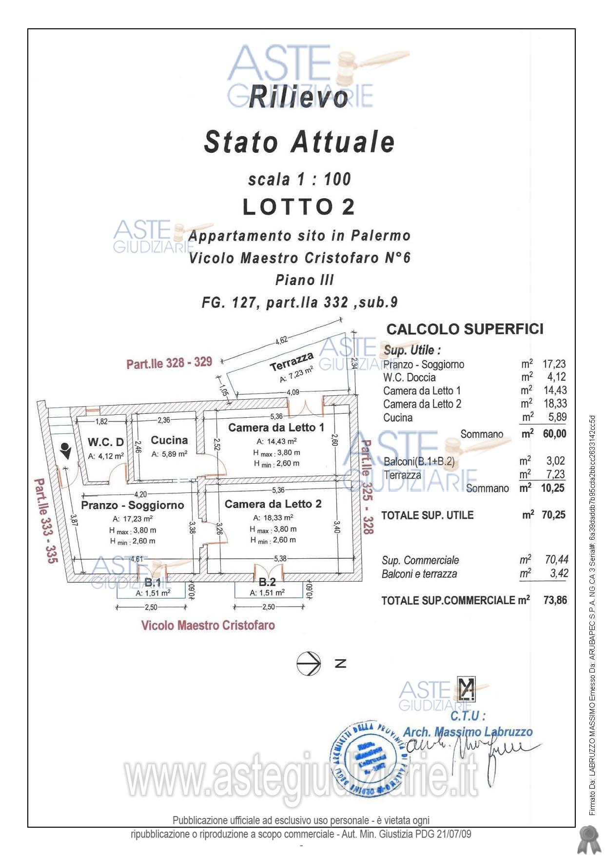 Planimetria del bene