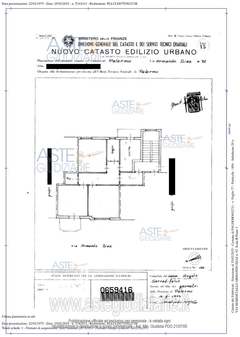 Planimetria del bene