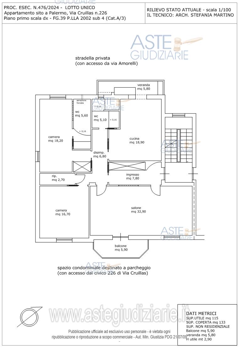 Planimetria del bene