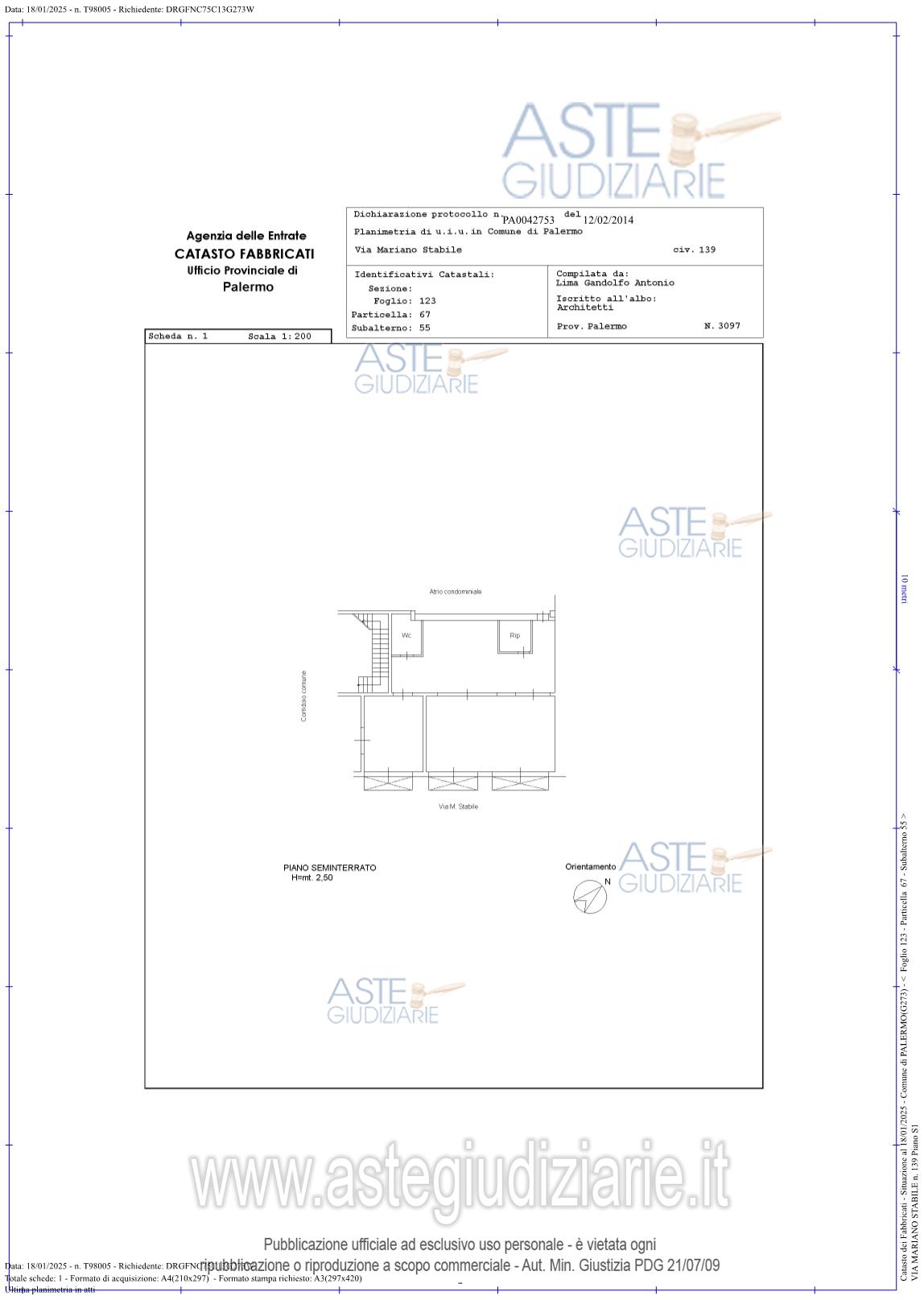Planimetria del bene