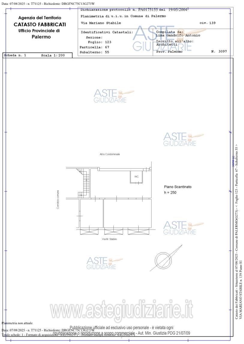 Planimetria del bene