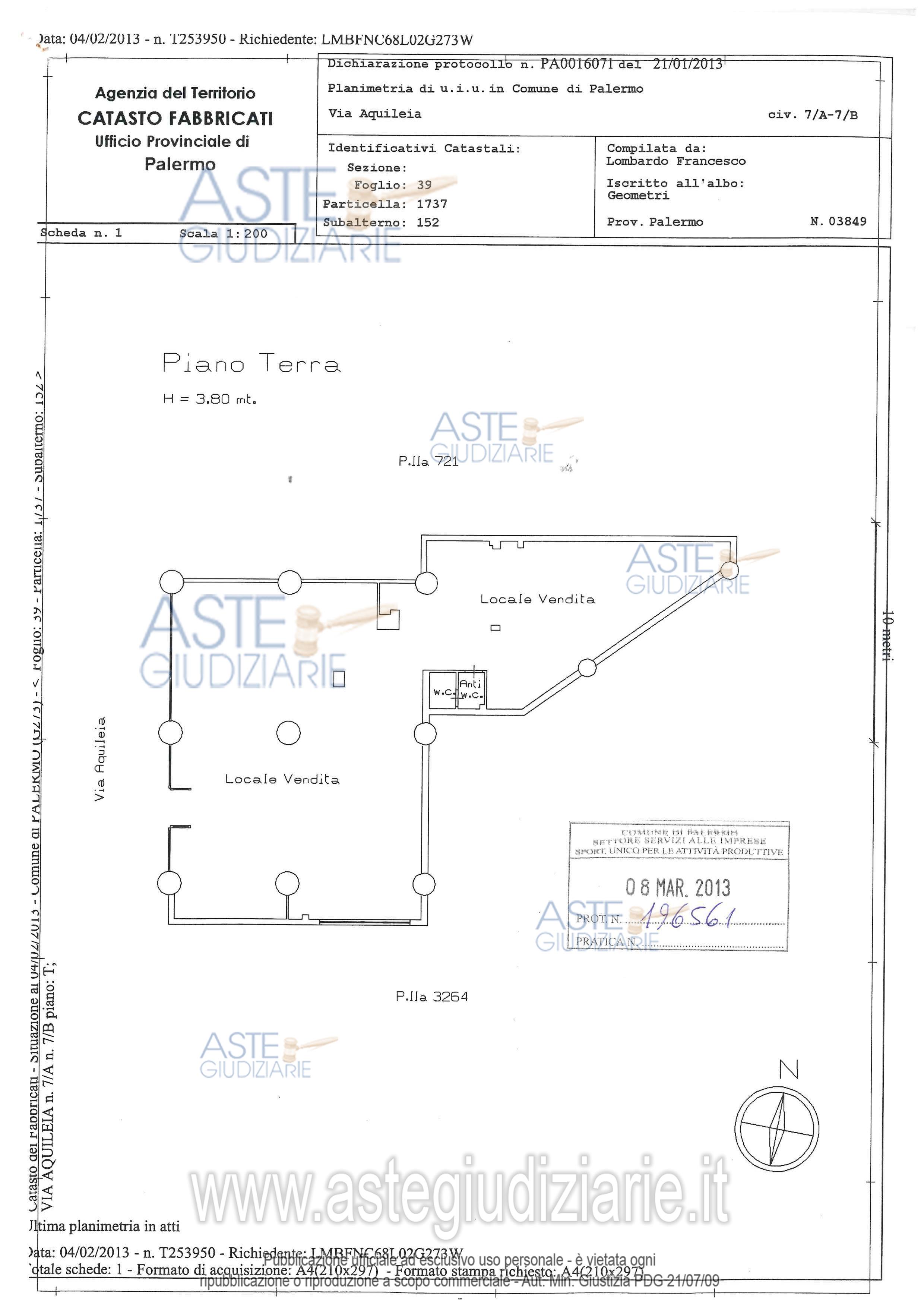 Planimetria del bene