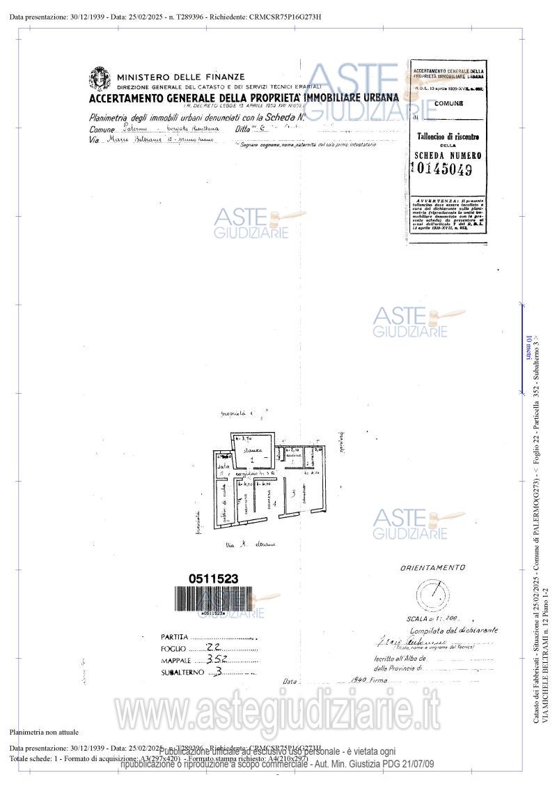 Planimetria del bene
